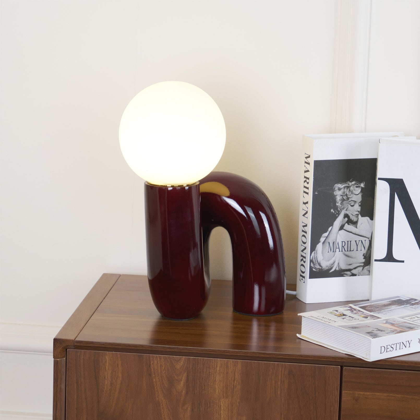 Aveny Lamp Playful N Shape All White-Neutral Decor
