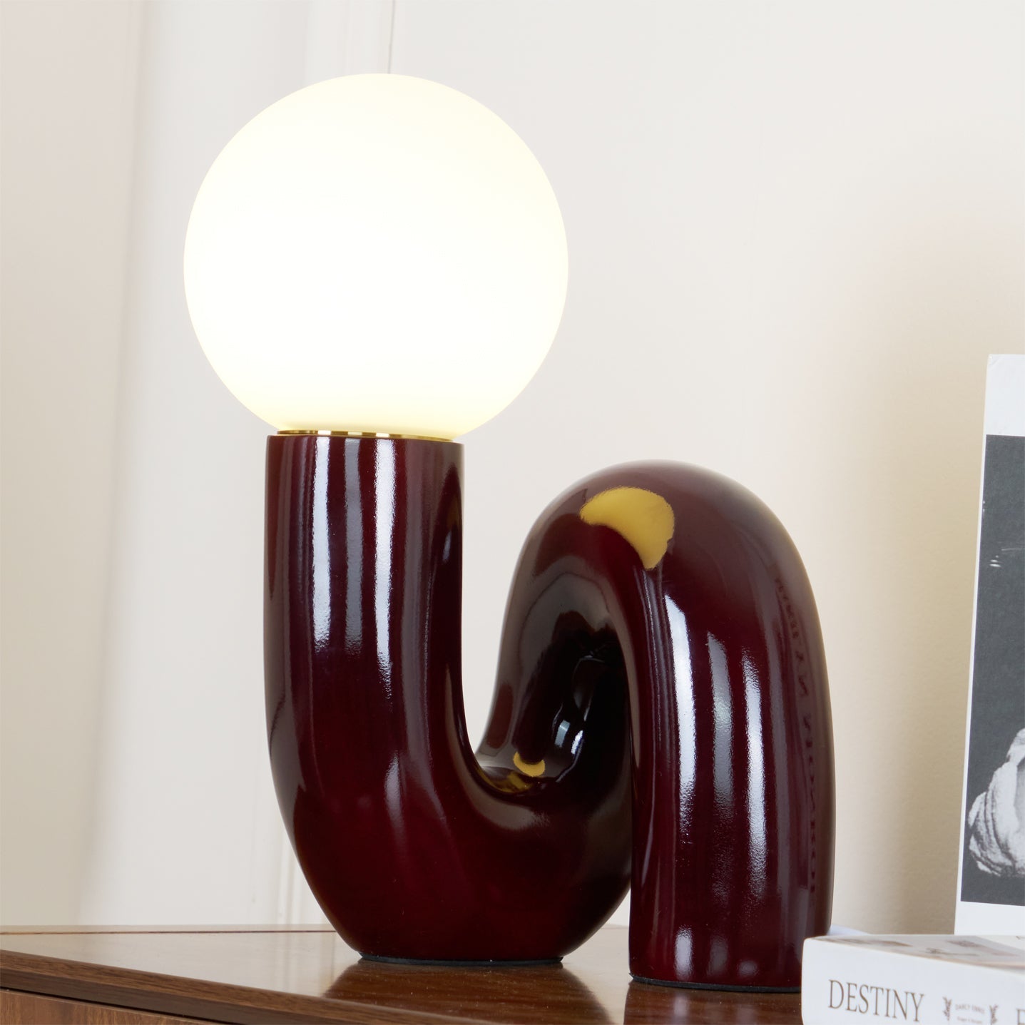 Aveny Lamp Playful N Shape All White-Neutral Decor