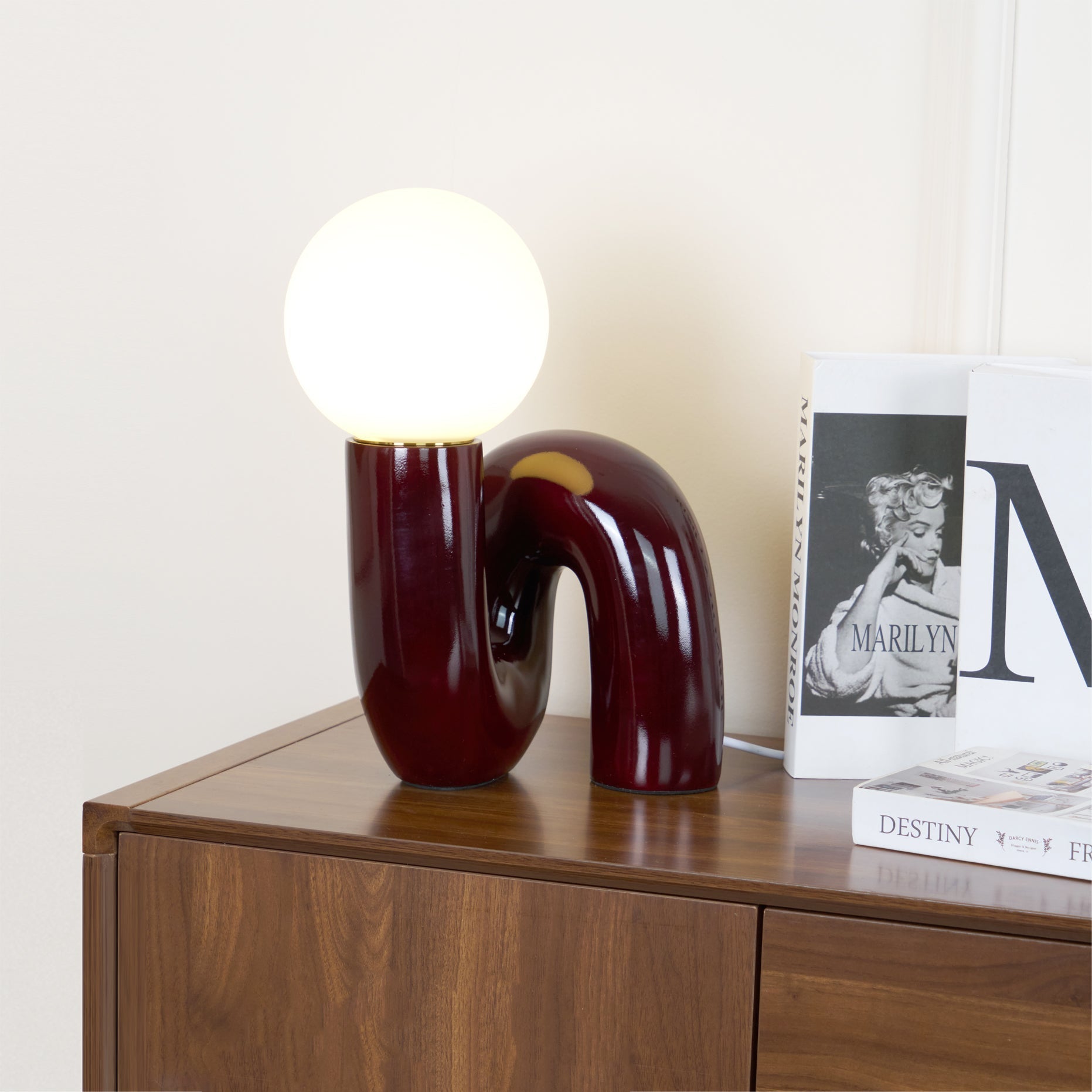 Aveny Lamp Playful N Shape All White-Neutral Decor