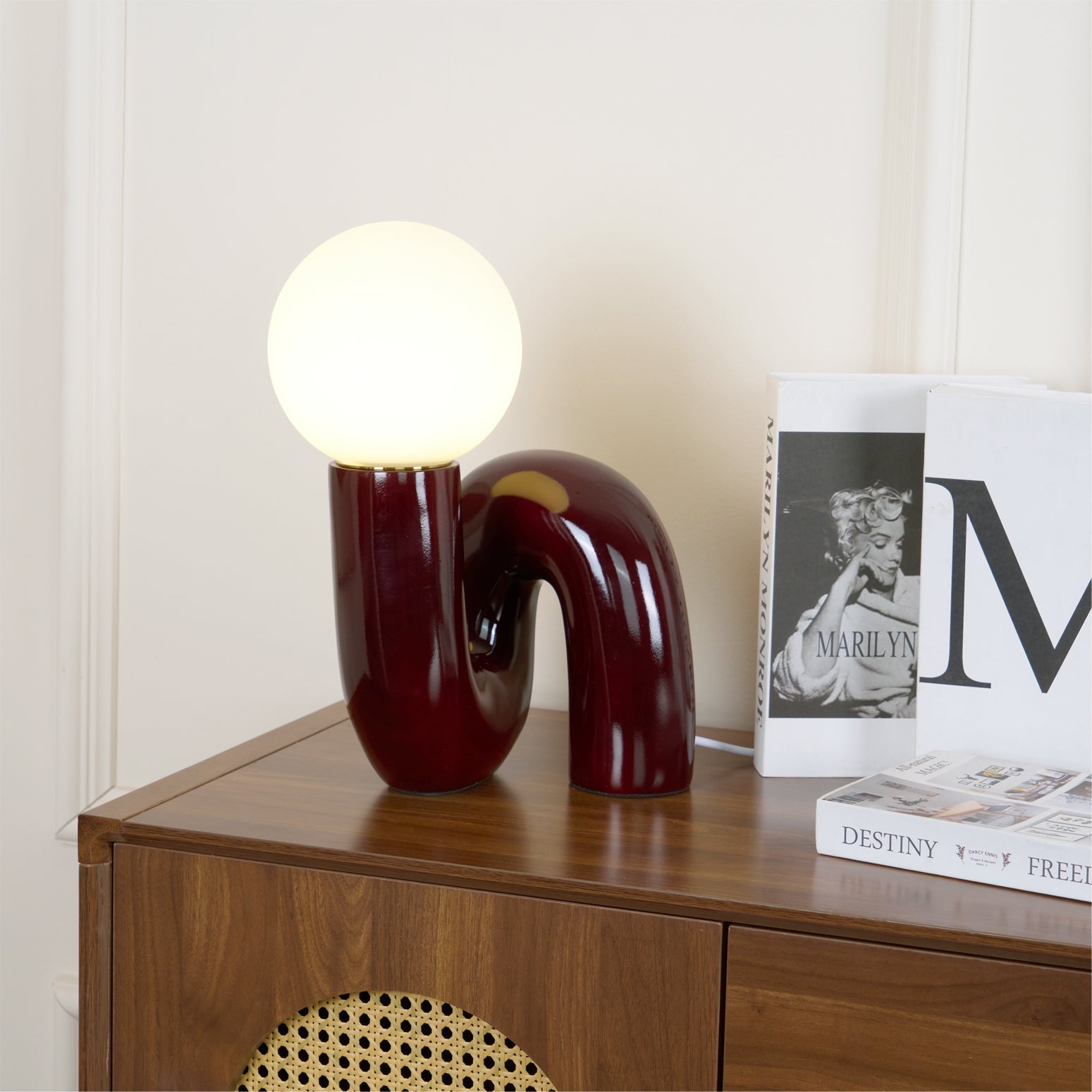 Aveny Lamp Playful N Shape All White-Neutral Decor