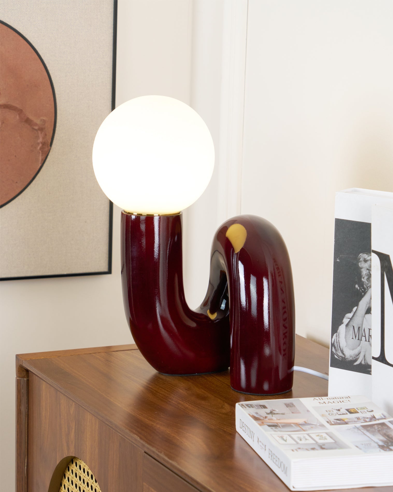 Aveny Lamp Playful N Shape All White-Neutral Decor