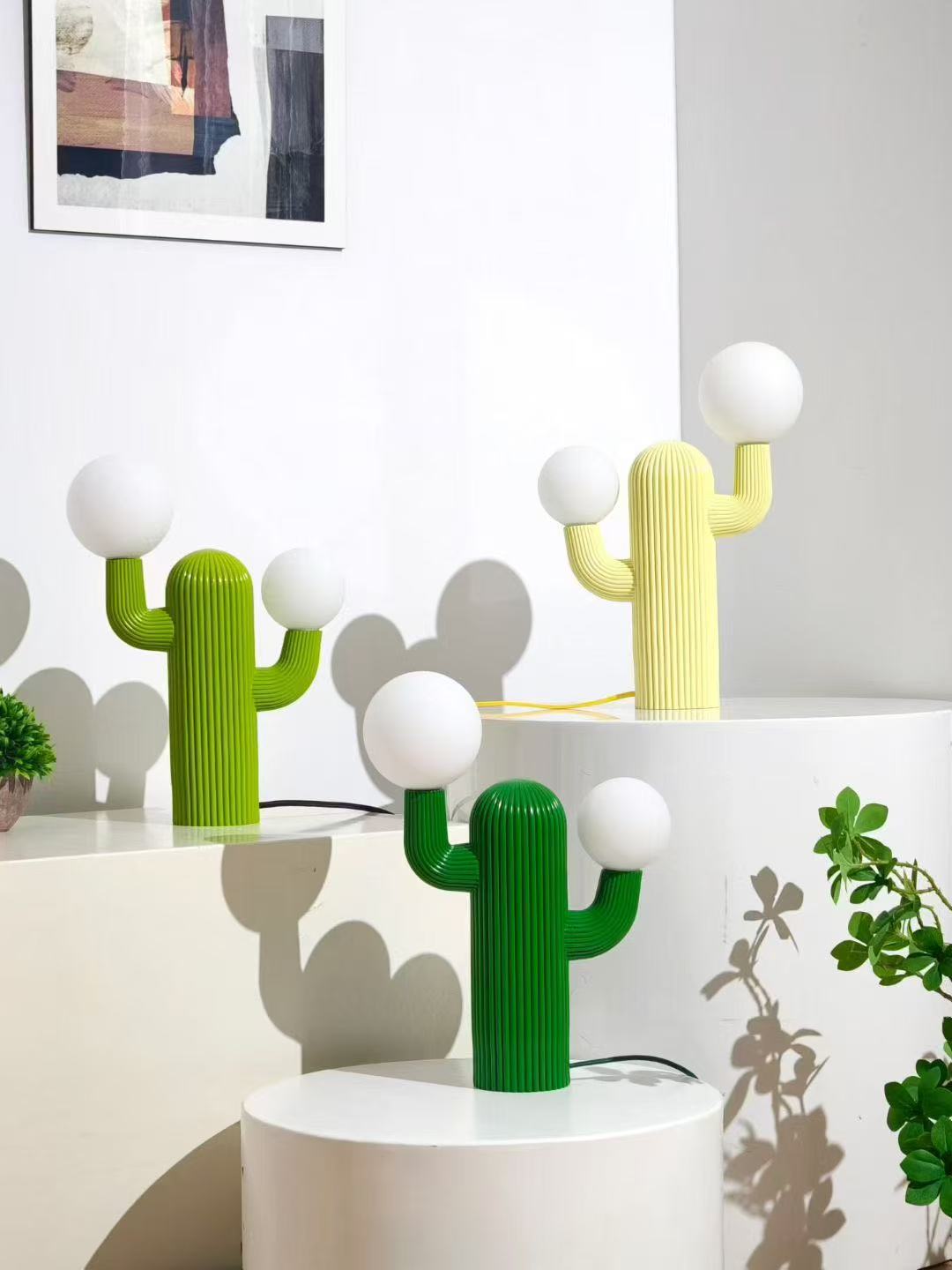 Playline Cactus Table Lamp-Neutral Decor