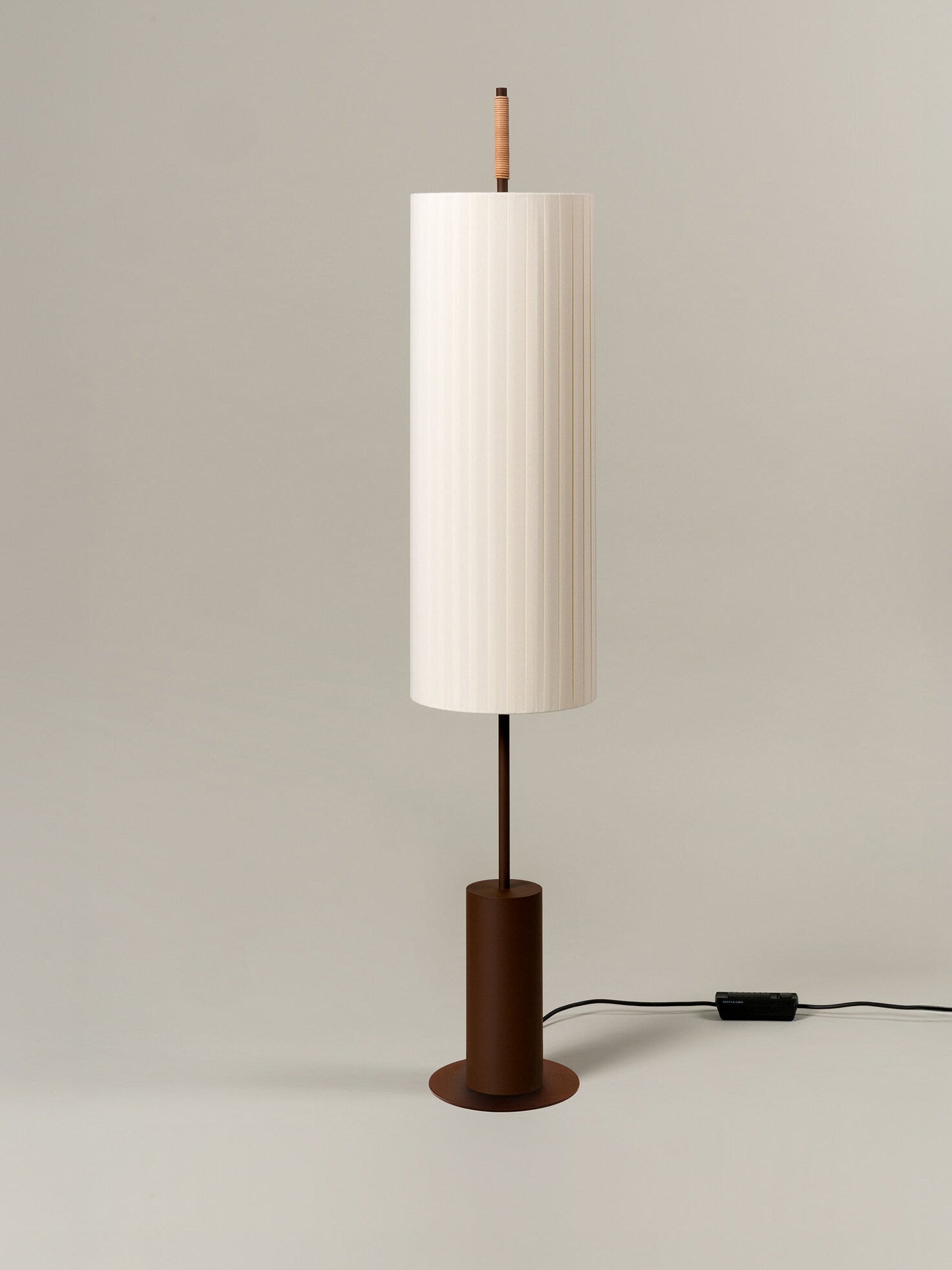 Pleated Cylinder Floor Lamp-Neutral Decor