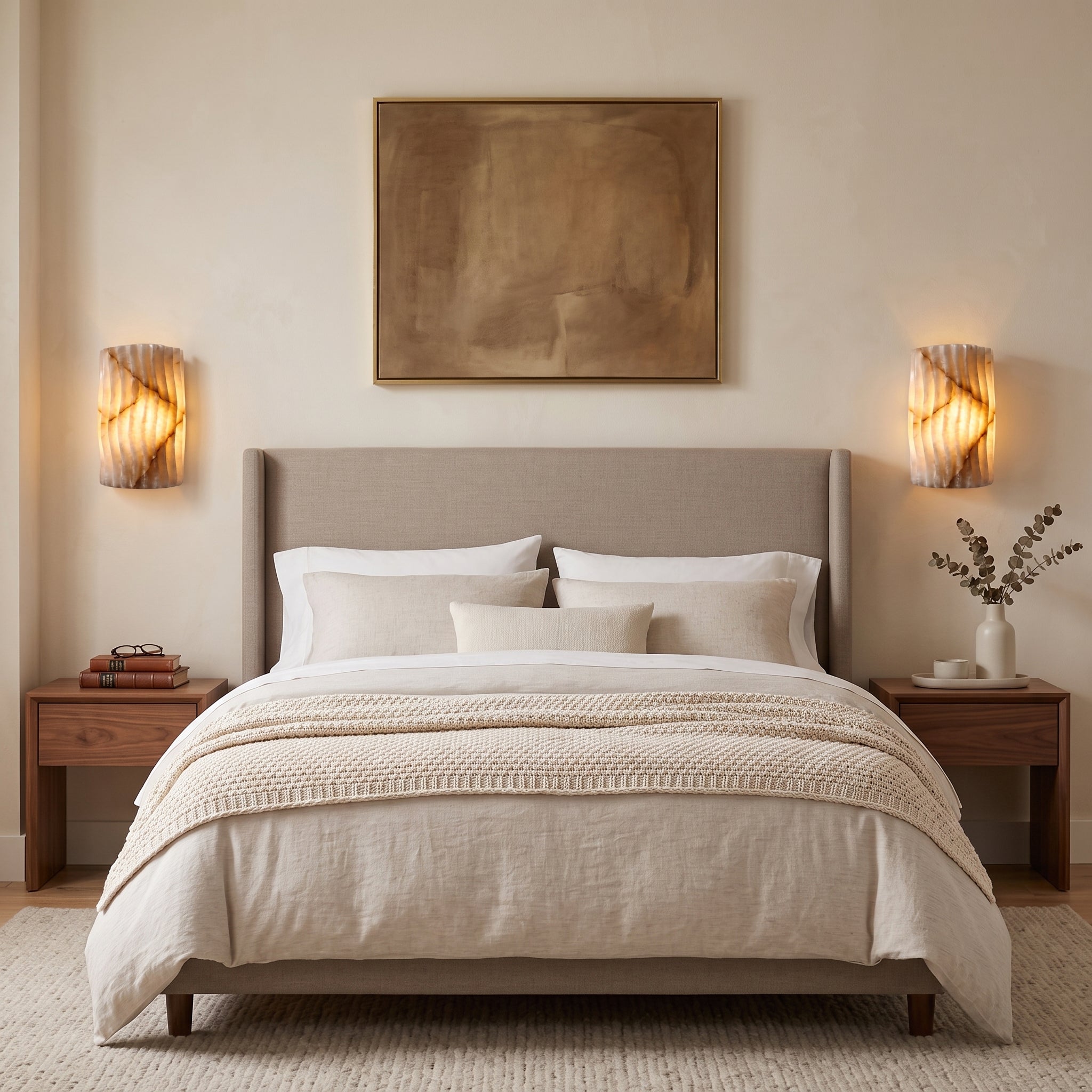 Fluted Alabaster Wall Sconce