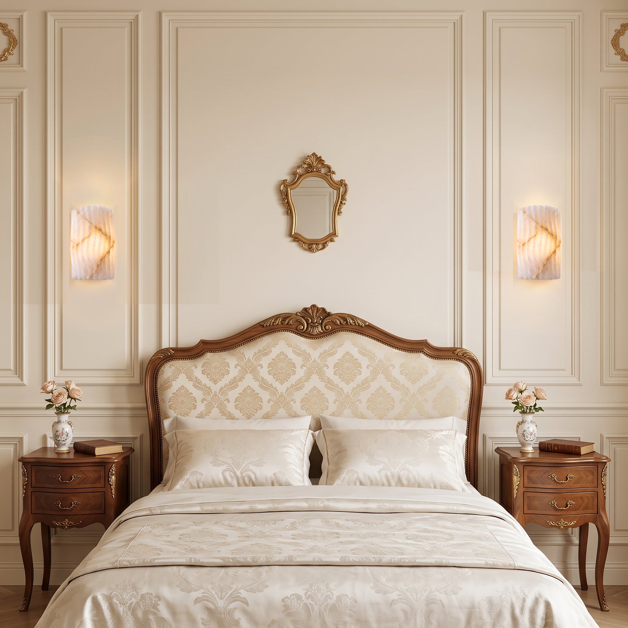 Fluted Alabaster Wall Sconce