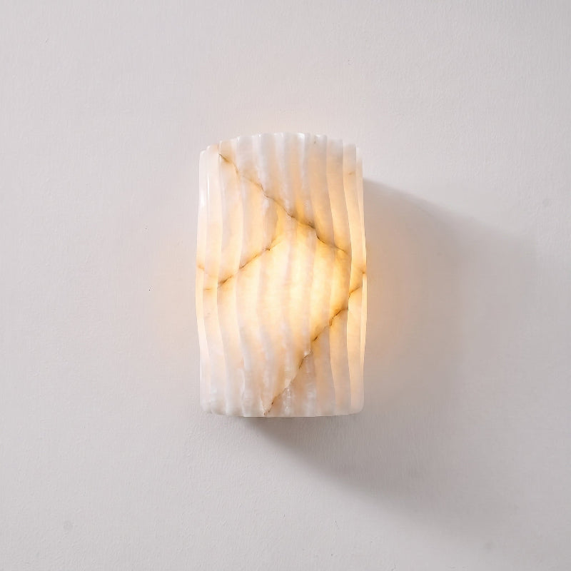 Fluted Alabaster Wall Sconce