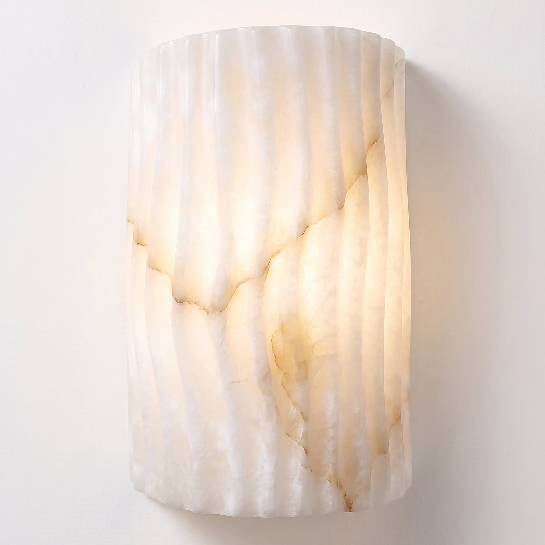 Fluted Alabaster Wall Sconce