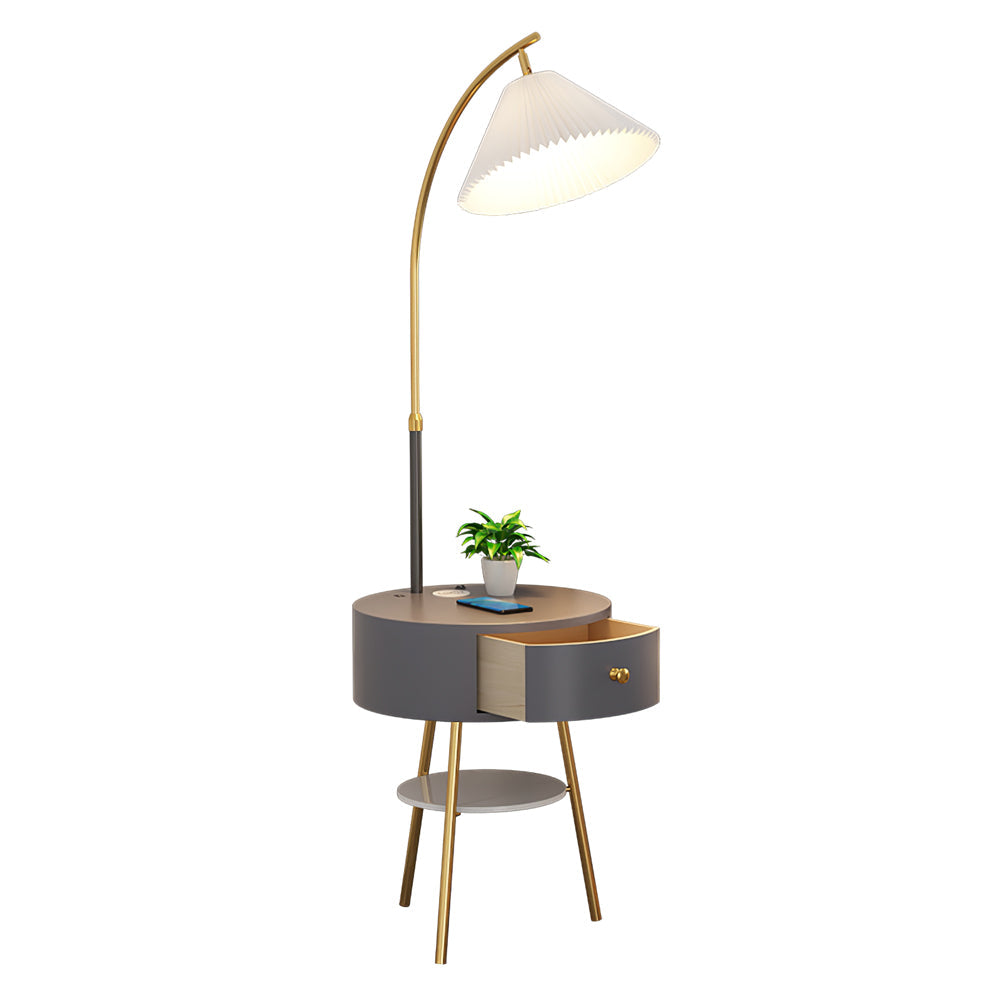 Arcora Pleated Arc Floor Light-Neutral Decor