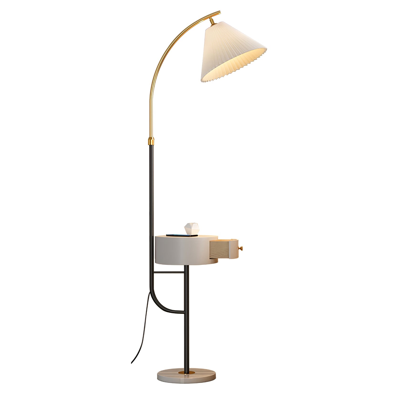 Arcora Pleated Arc Floor Light-Neutral Decor