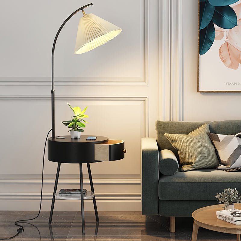 Arcora Pleated Arc Floor Light-Neutral Decor
