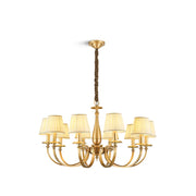 Pleated Brass Chandelier