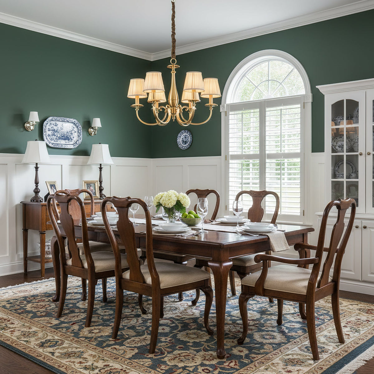 Pleated Brass Chandelier