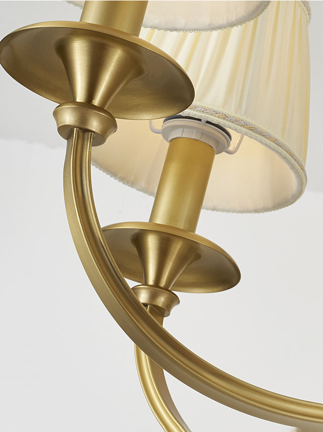 Pleated Brass Chandelier