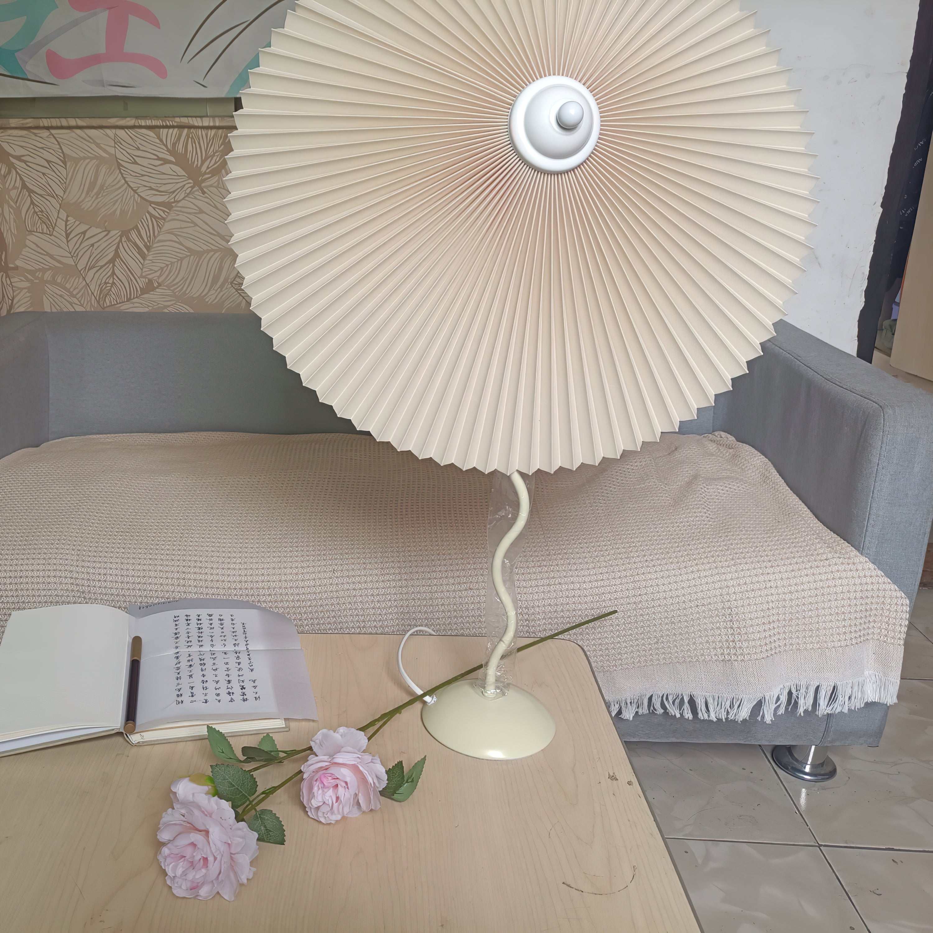 Krenis Fabric Artistic Table Lamp-Neutral Decor