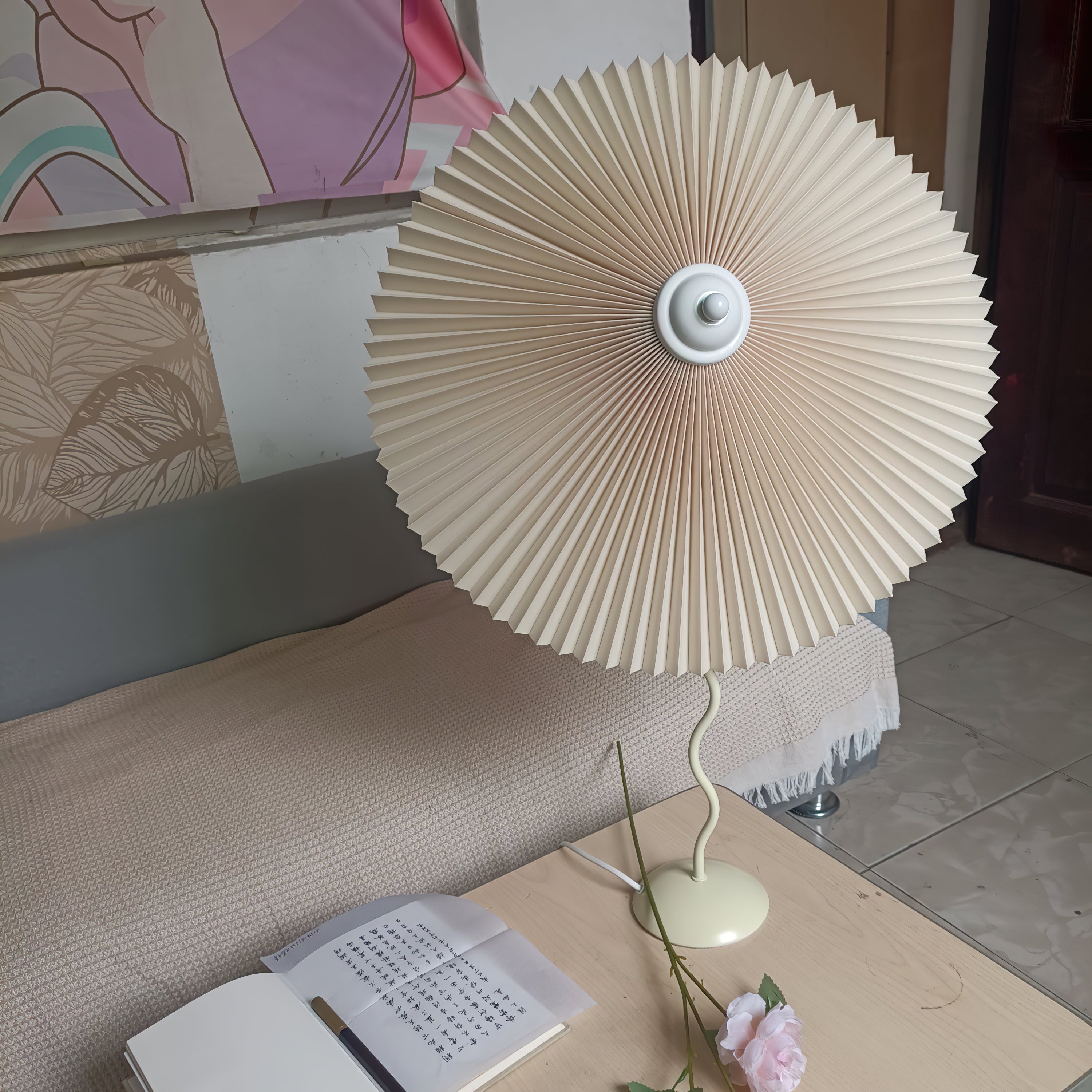 Krenis Fabric Artistic Table Lamp-Neutral Decor
