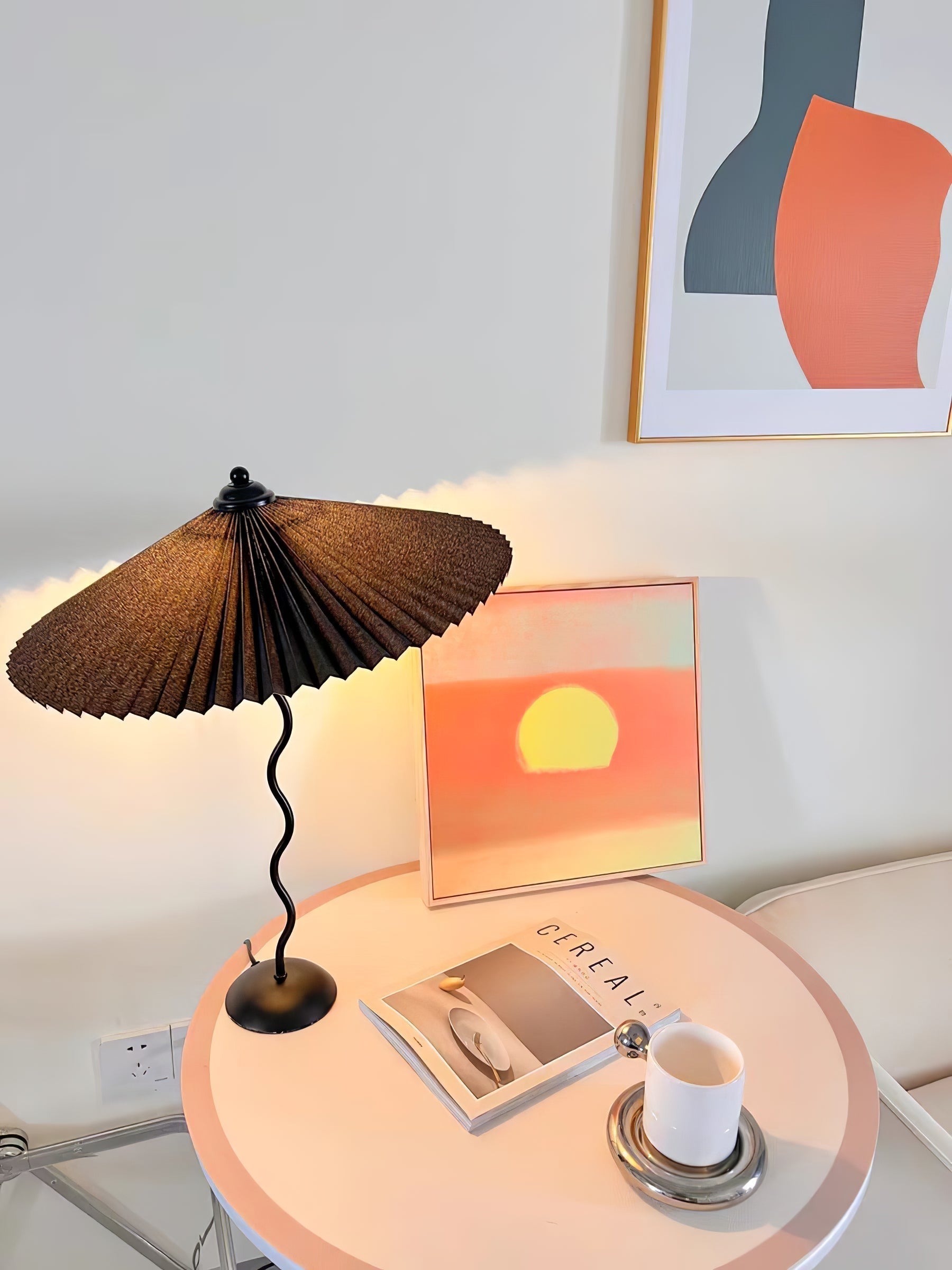 Krenis Fabric Artistic Table Lamp-Neutral Decor