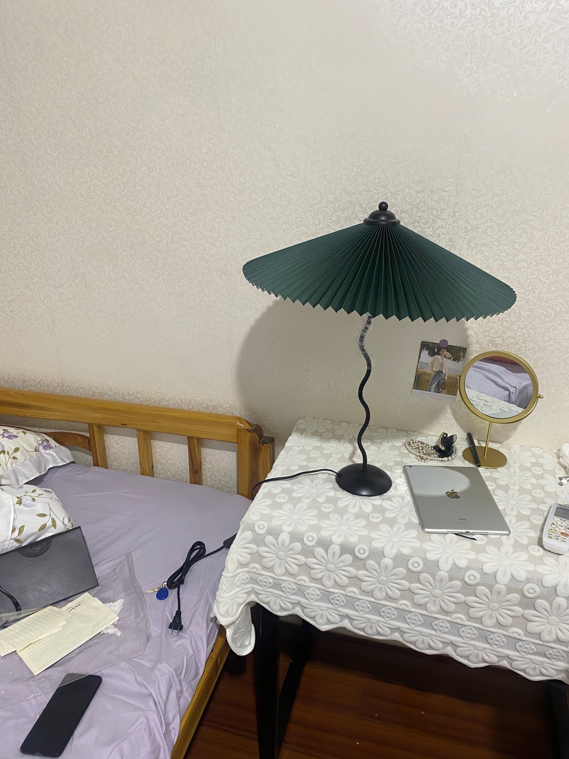 Krenis Fabric Artistic Table Lamp-Neutral Decor
