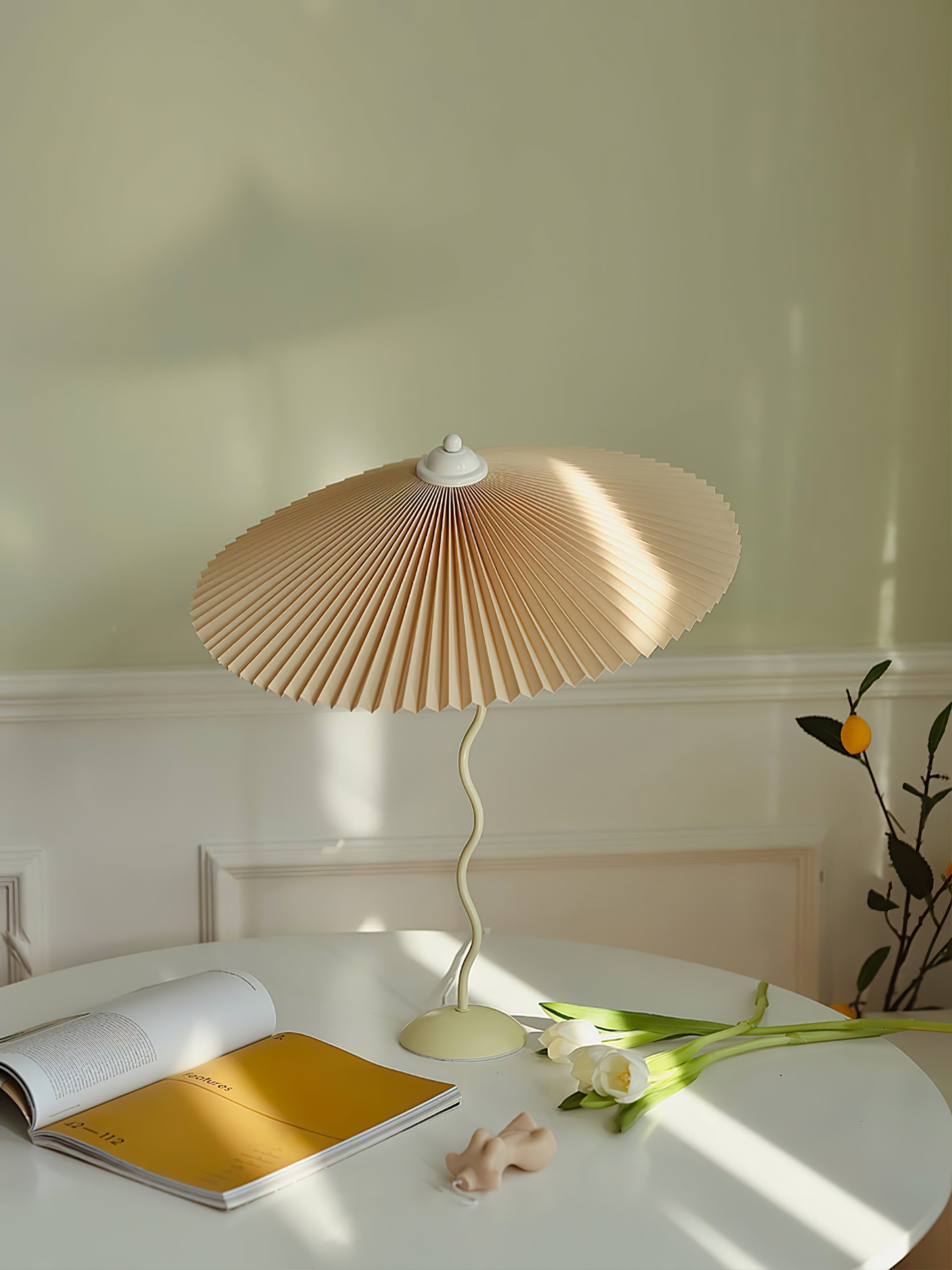 Krenis Fabric Artistic Table Lamp-Neutral Decor