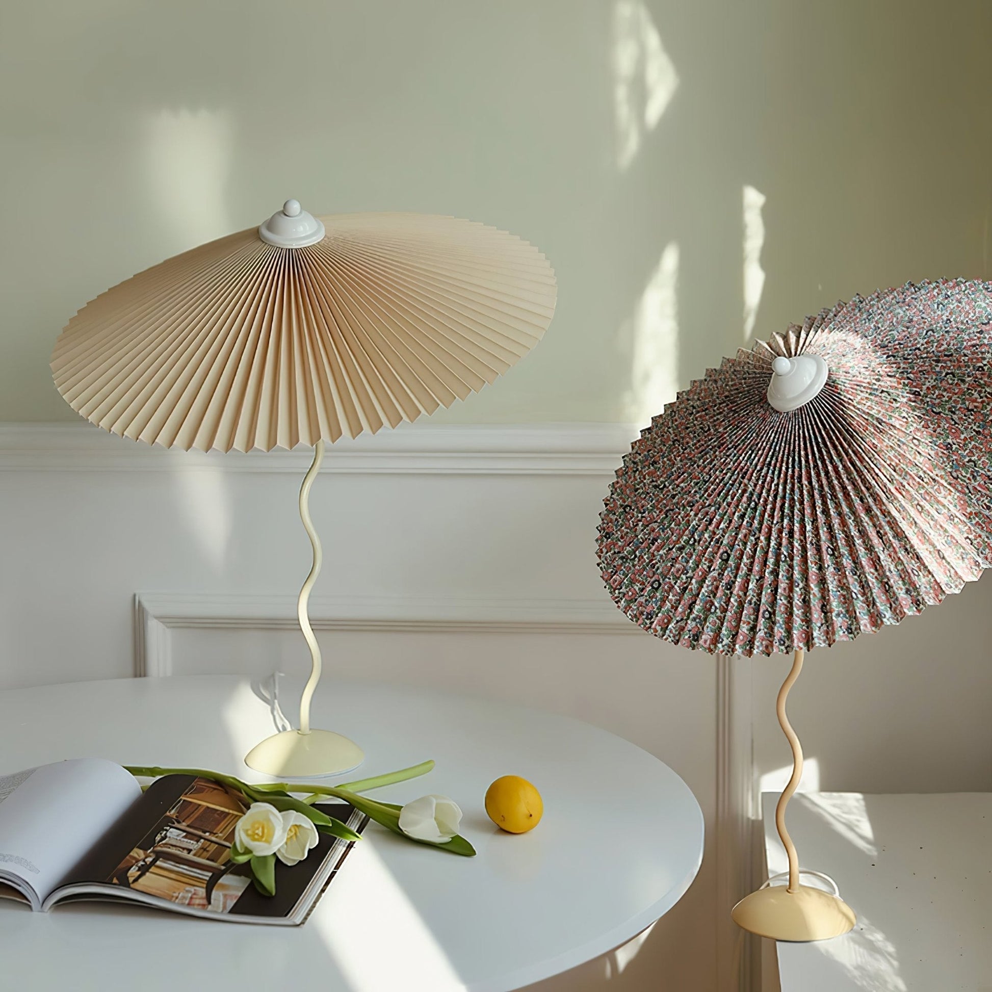 Krenis Fabric Artistic Table Lamp-Neutral Decor