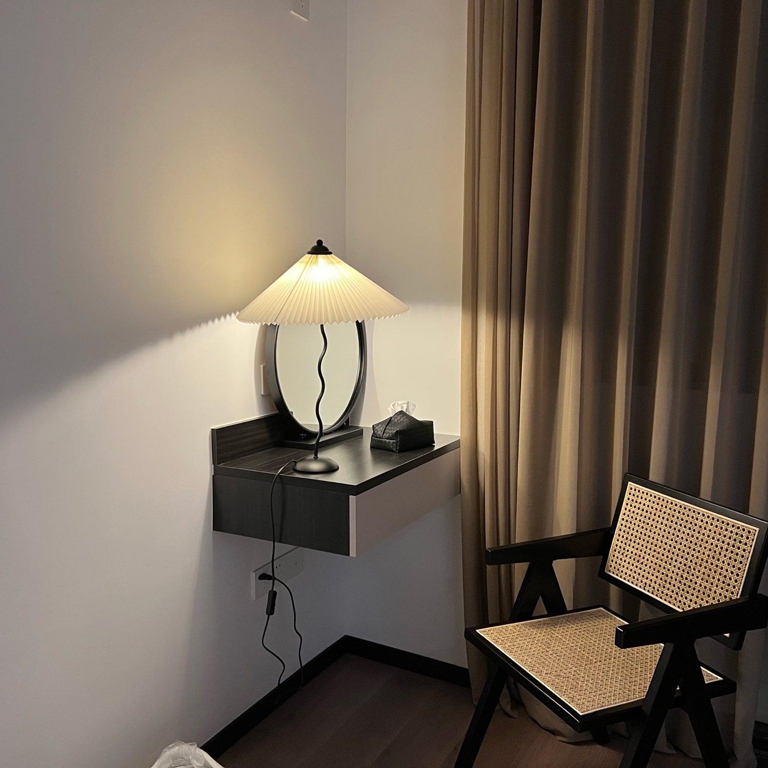Krenis Fabric Artistic Table Lamp-Neutral Decor