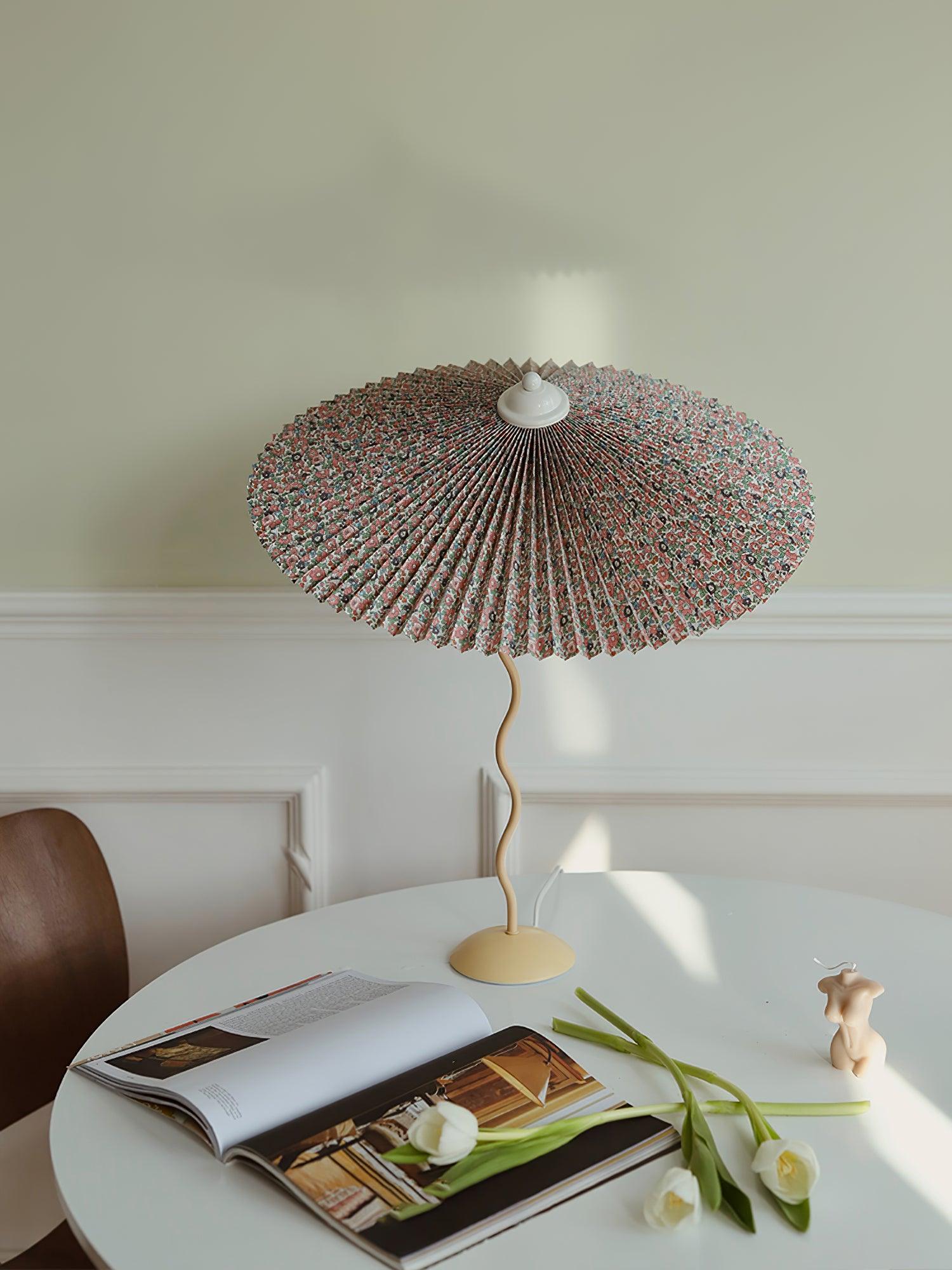 Krenis Fabric Artistic Table Lamp-Neutral Decor