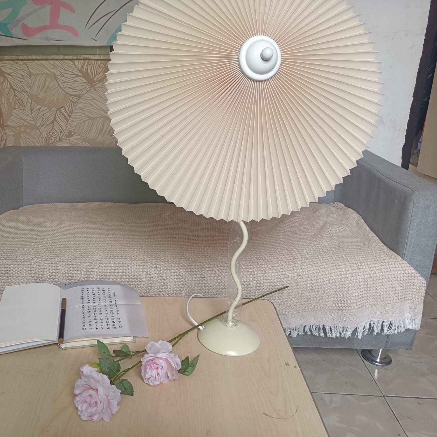 Krenis Fabric Artistic Table Lamp-Neutral Decor