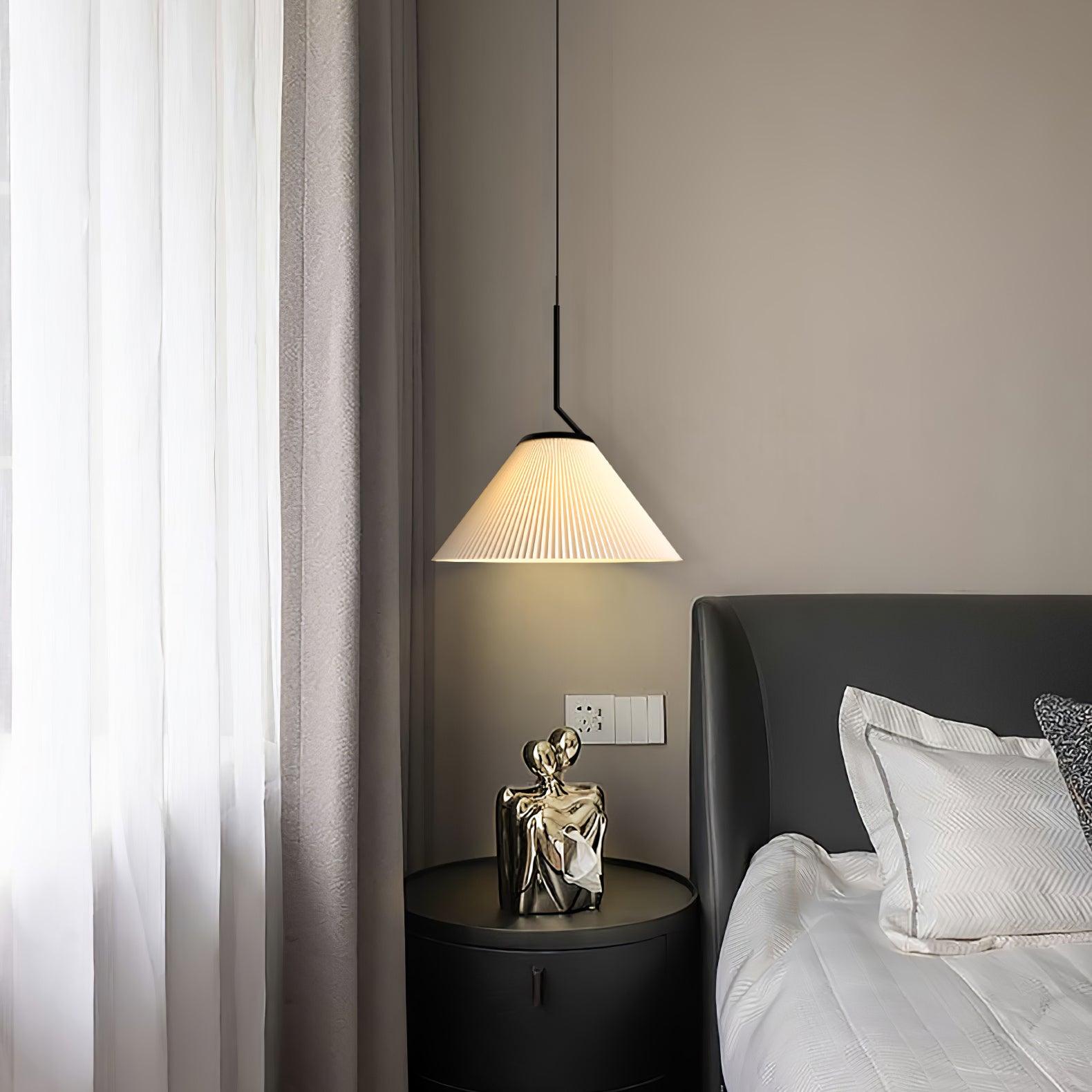 Tyrs Pleated Fabric Pendant Light-Neutral Decor