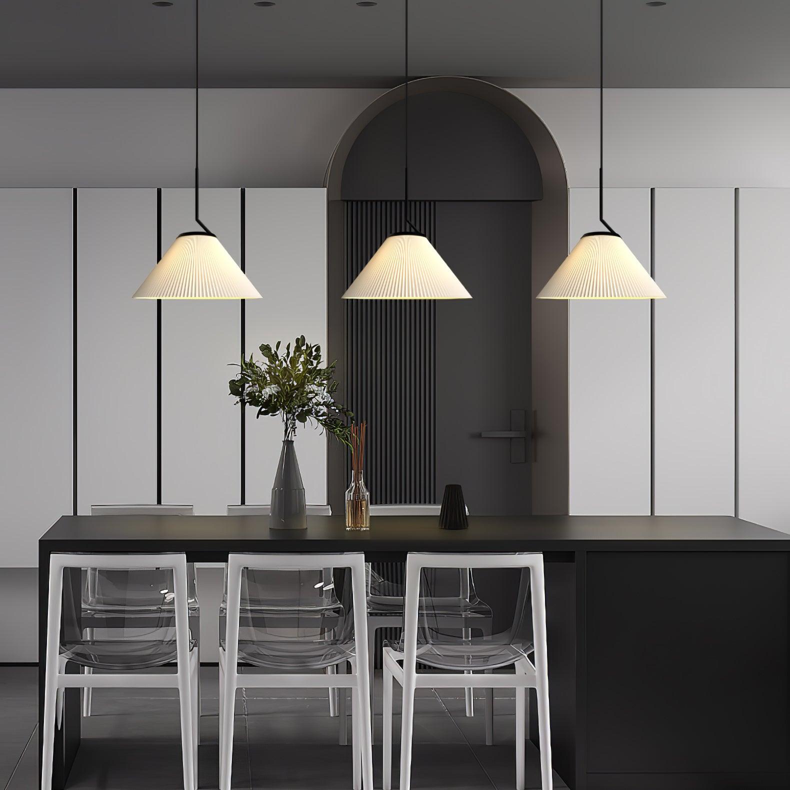 Tyrs Pleated Fabric Pendant Light-Neutral Decor
