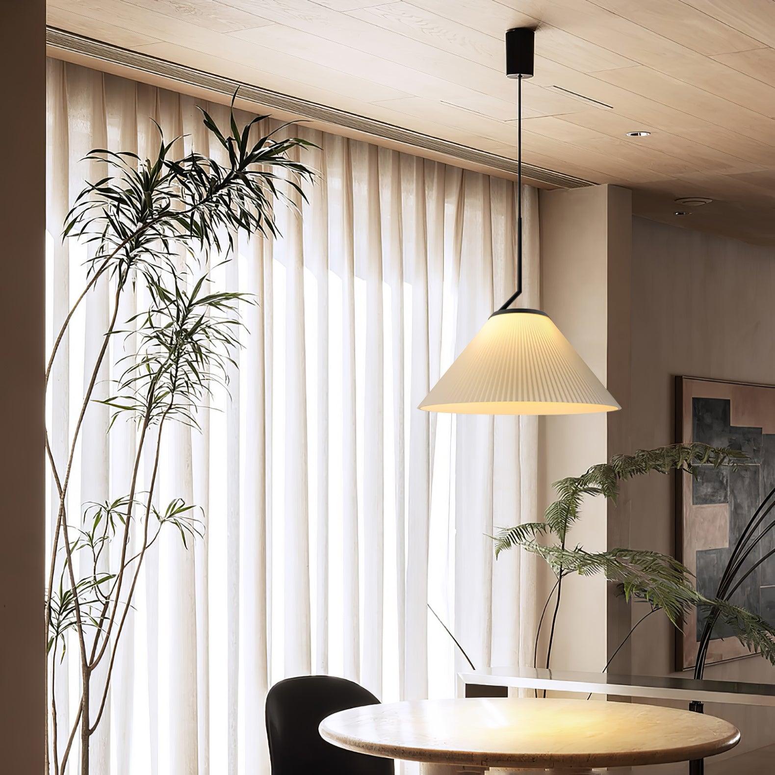 Tyrs Pleated Fabric Pendant Light-Neutral Decor