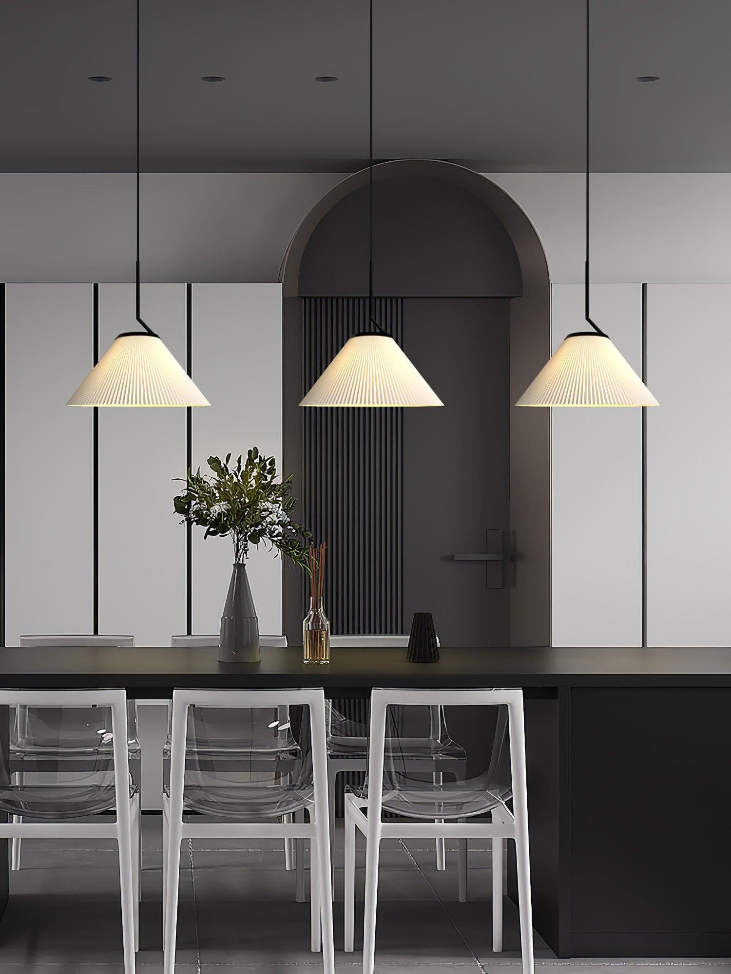 Tyrs Pleated Fabric Pendant Light-Neutral Decor
