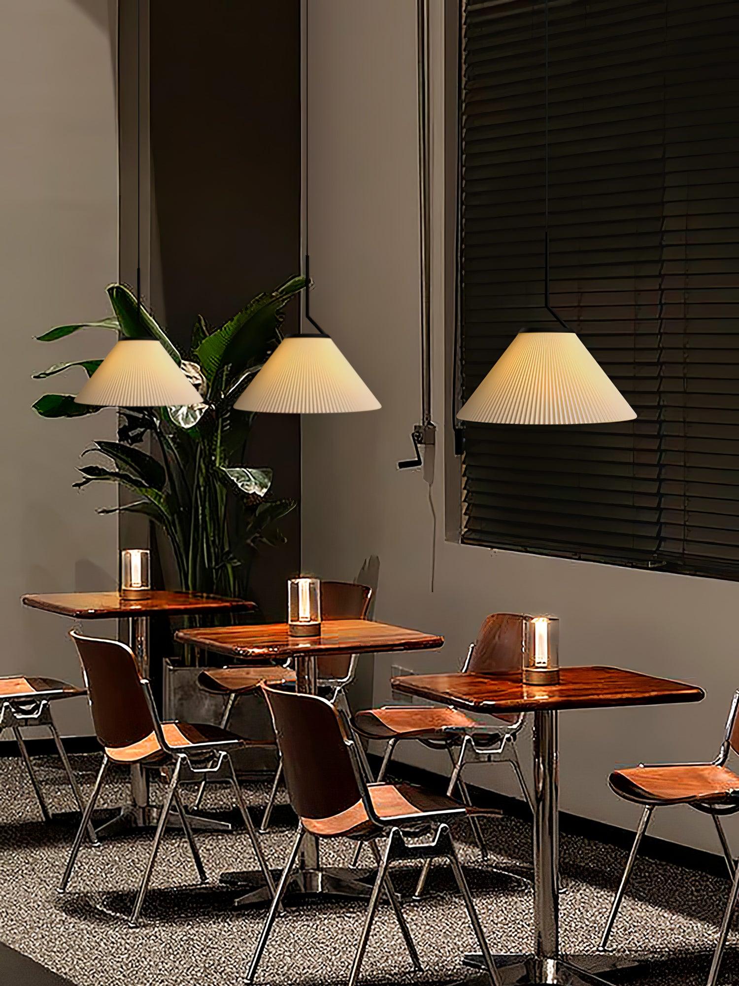 Tyrs Pleated Fabric Pendant Light-Neutral Decor