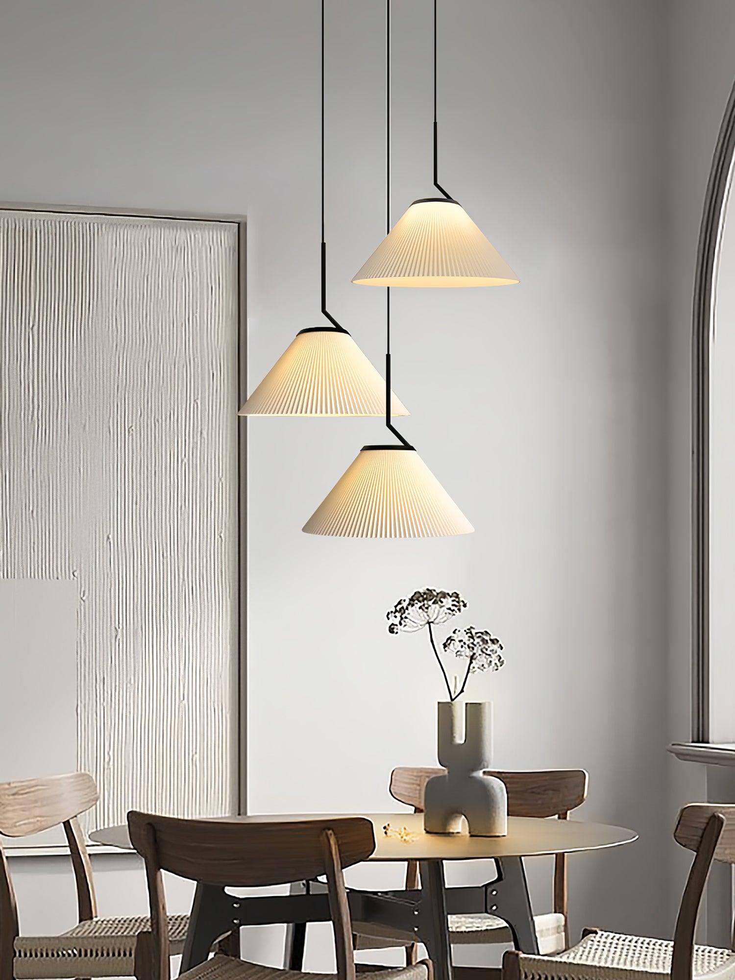 Tyrs Pleated Fabric Pendant Light-Neutral Decor