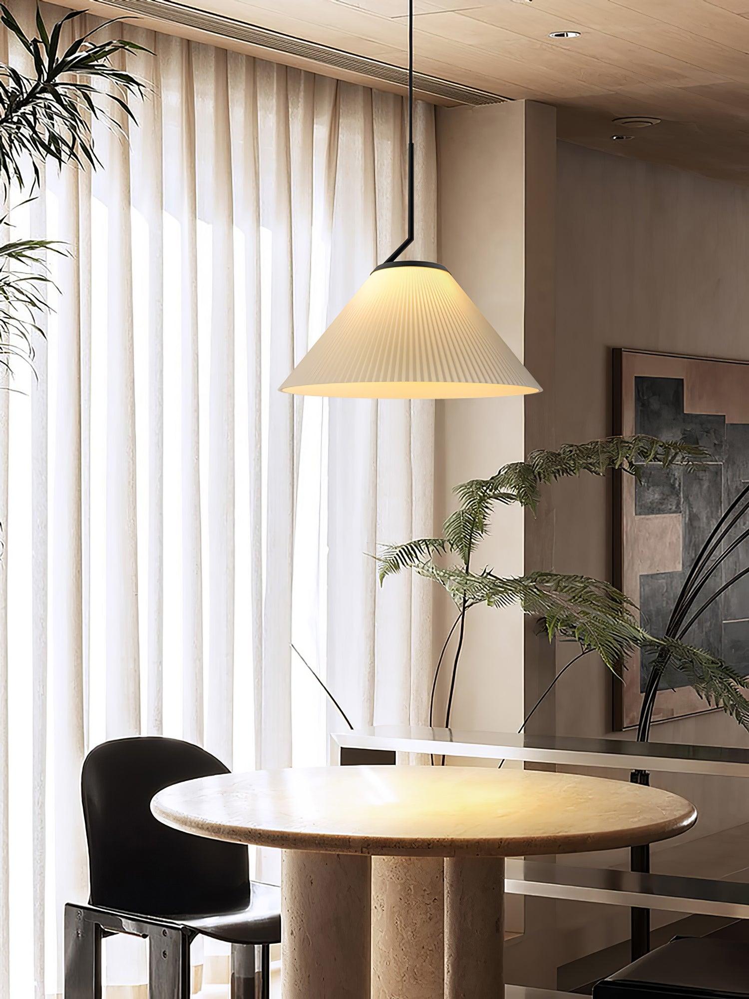 Tyrs Pleated Fabric Pendant Light-Neutral Decor