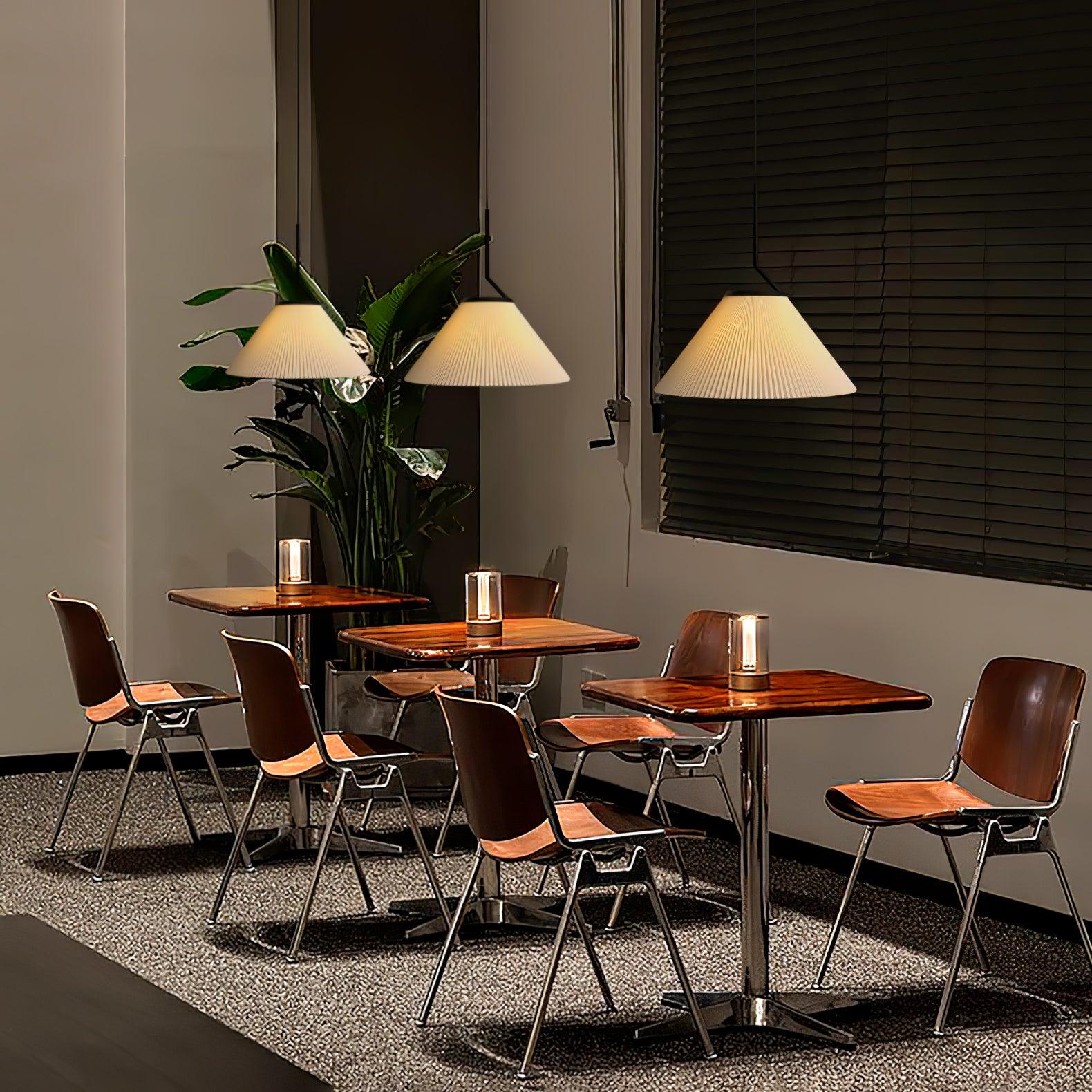 Tyrs Pleated Fabric Pendant Light-Neutral Decor