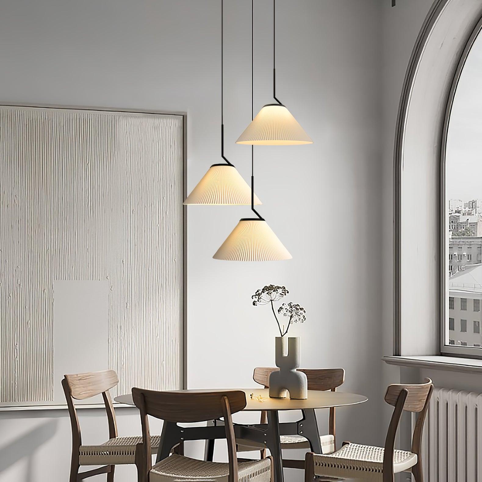 Tyrs Pleated Fabric Pendant Light-Neutral Decor