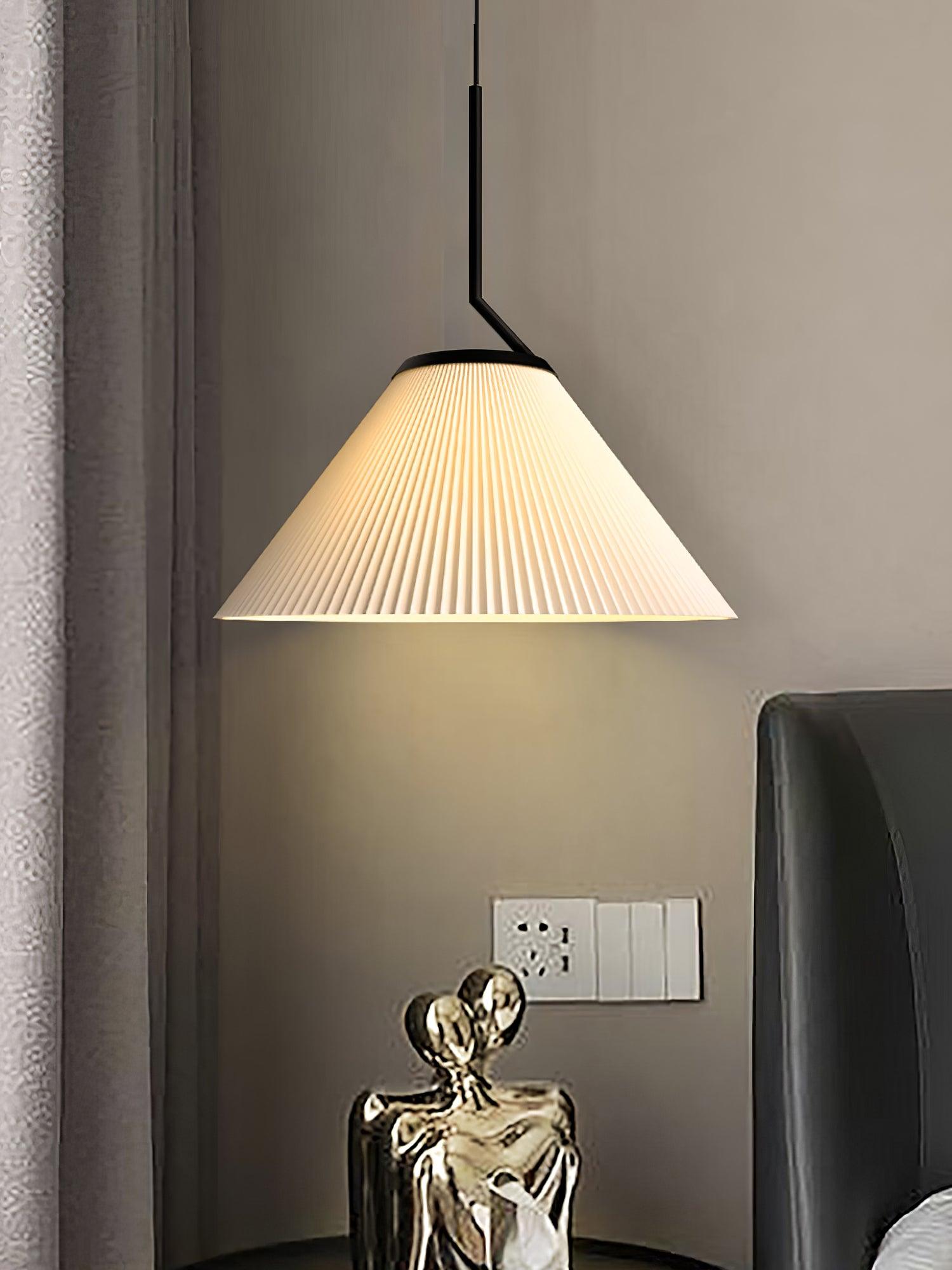 Tyrs Pleated Fabric Pendant Light-Neutral Decor