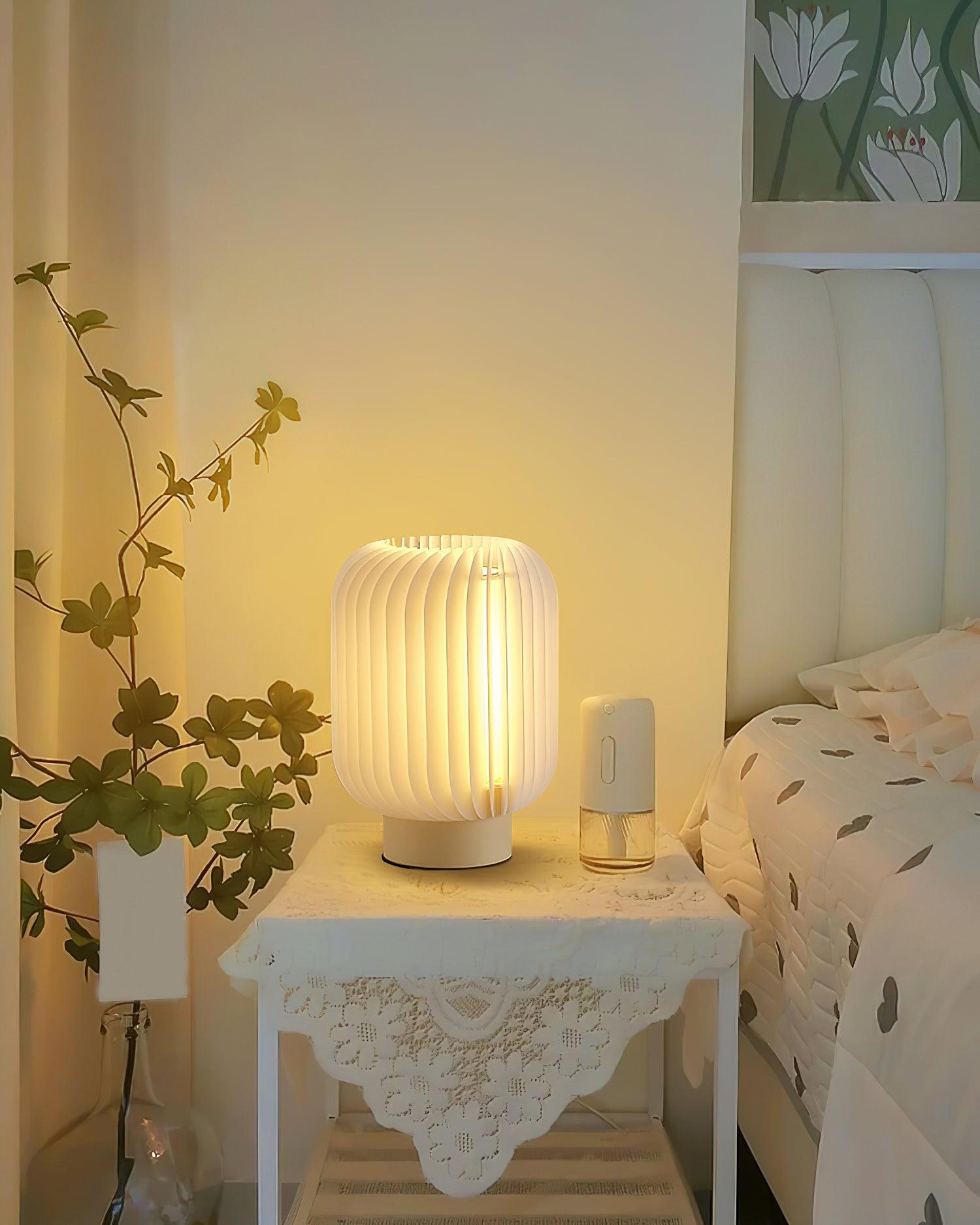 Thal Organic Pleated Table Lamp-Neutral Decor