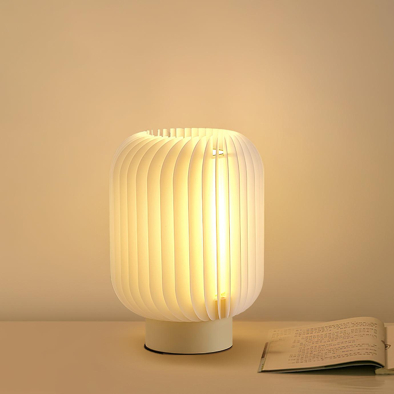 Thal Organic Pleated Table Lamp-Neutral Decor