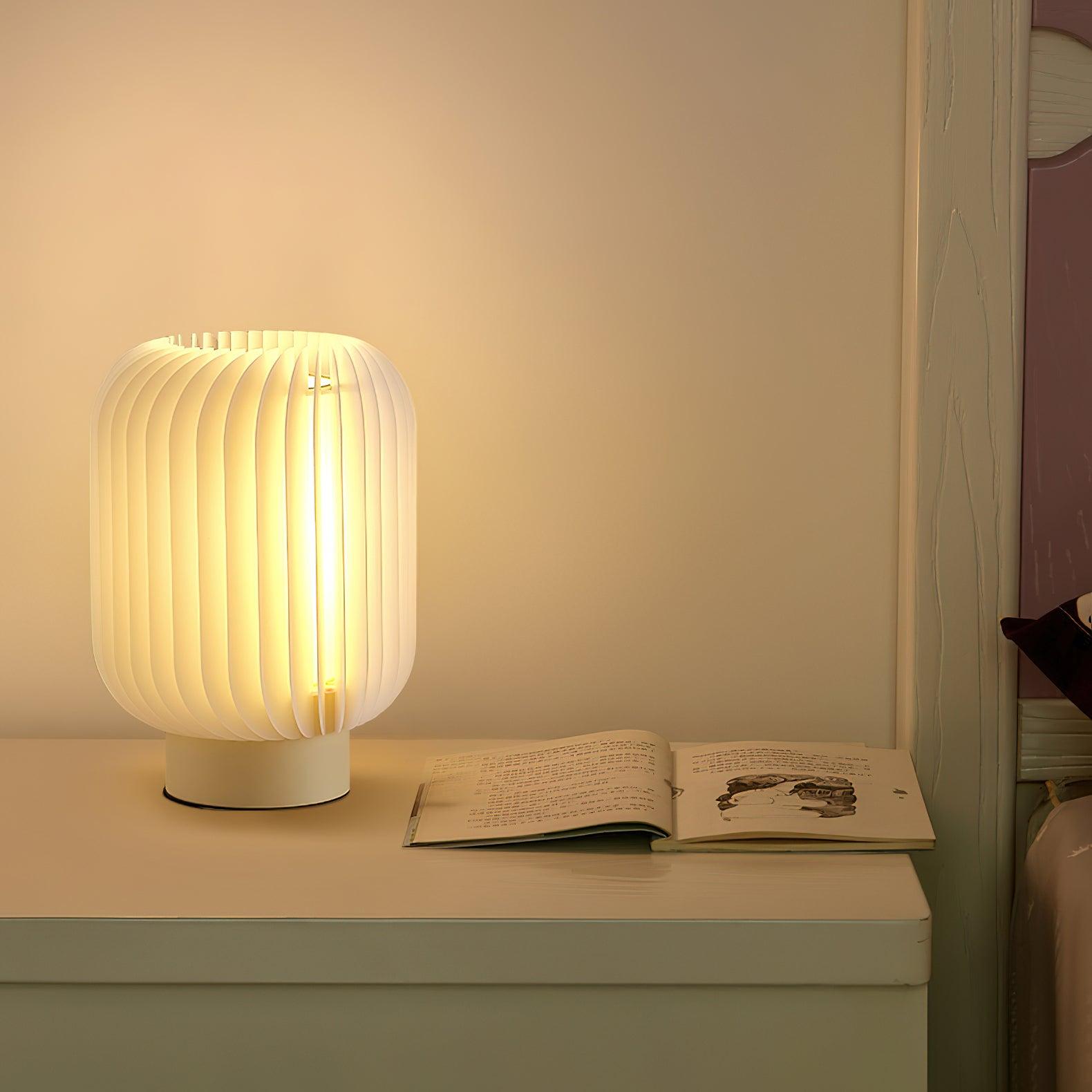 Thal Organic Pleated Table Lamp-Neutral Decor