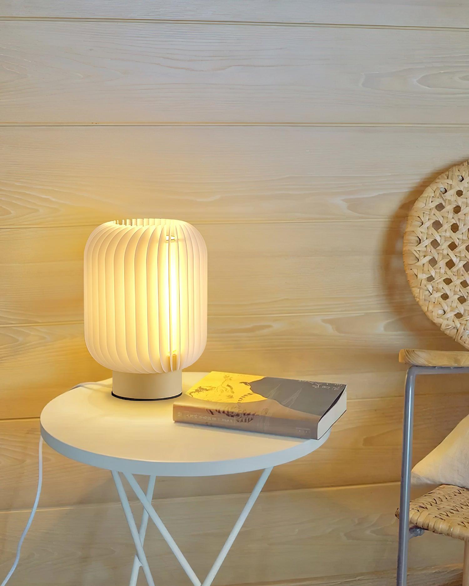 Thal Organic Pleated Table Lamp-Neutral Decor