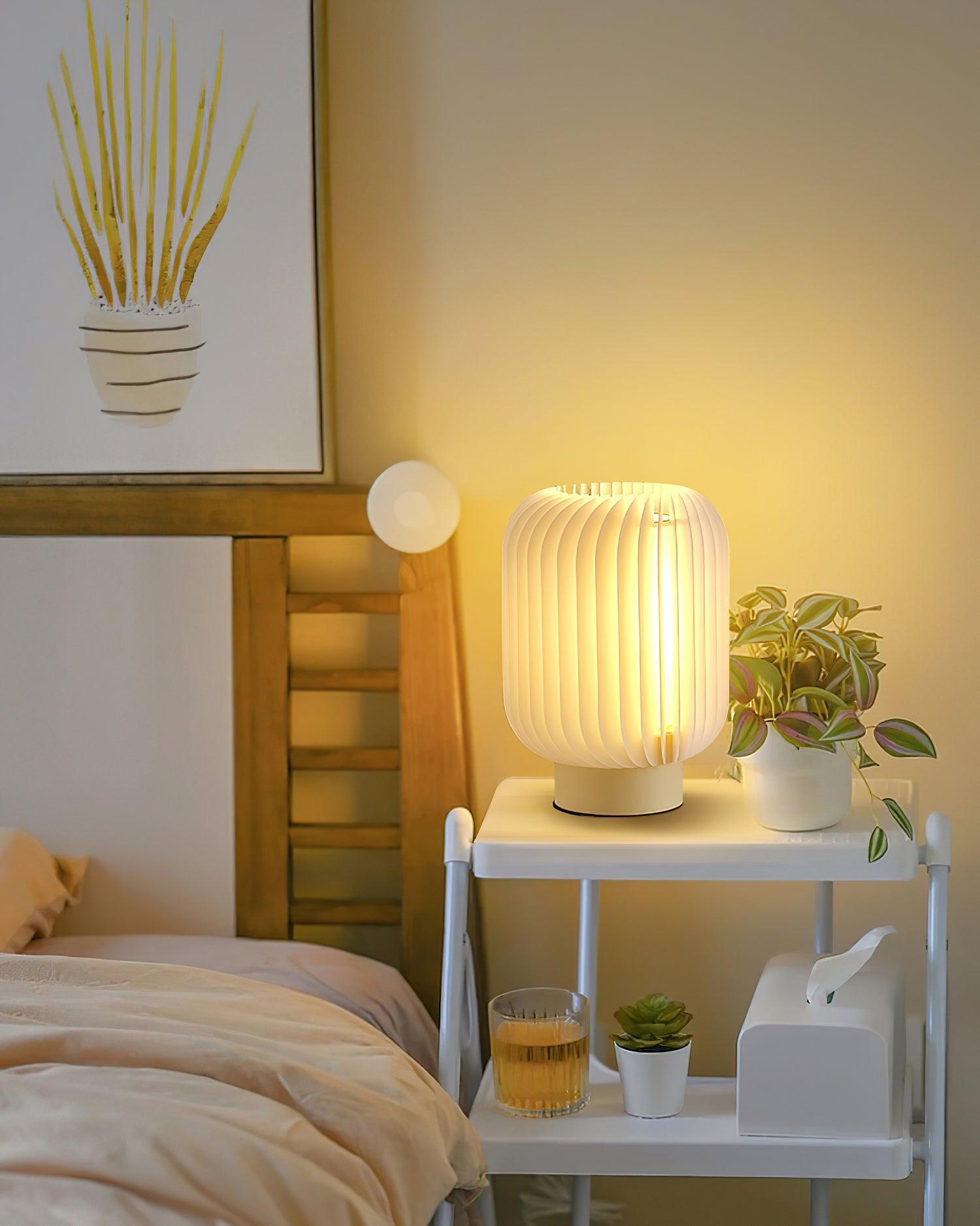 Thal Organic Pleated Table Lamp-Neutral Decor
