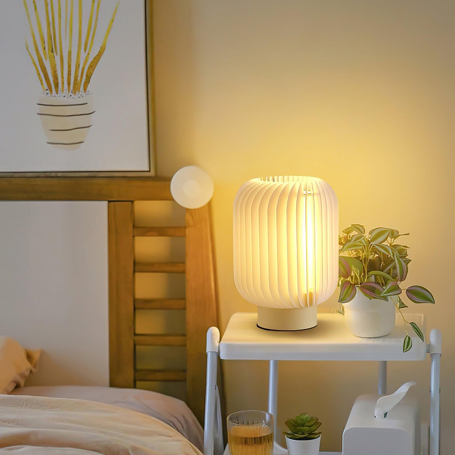 Thal Organic Pleated Table Lamp-Neutral Decor