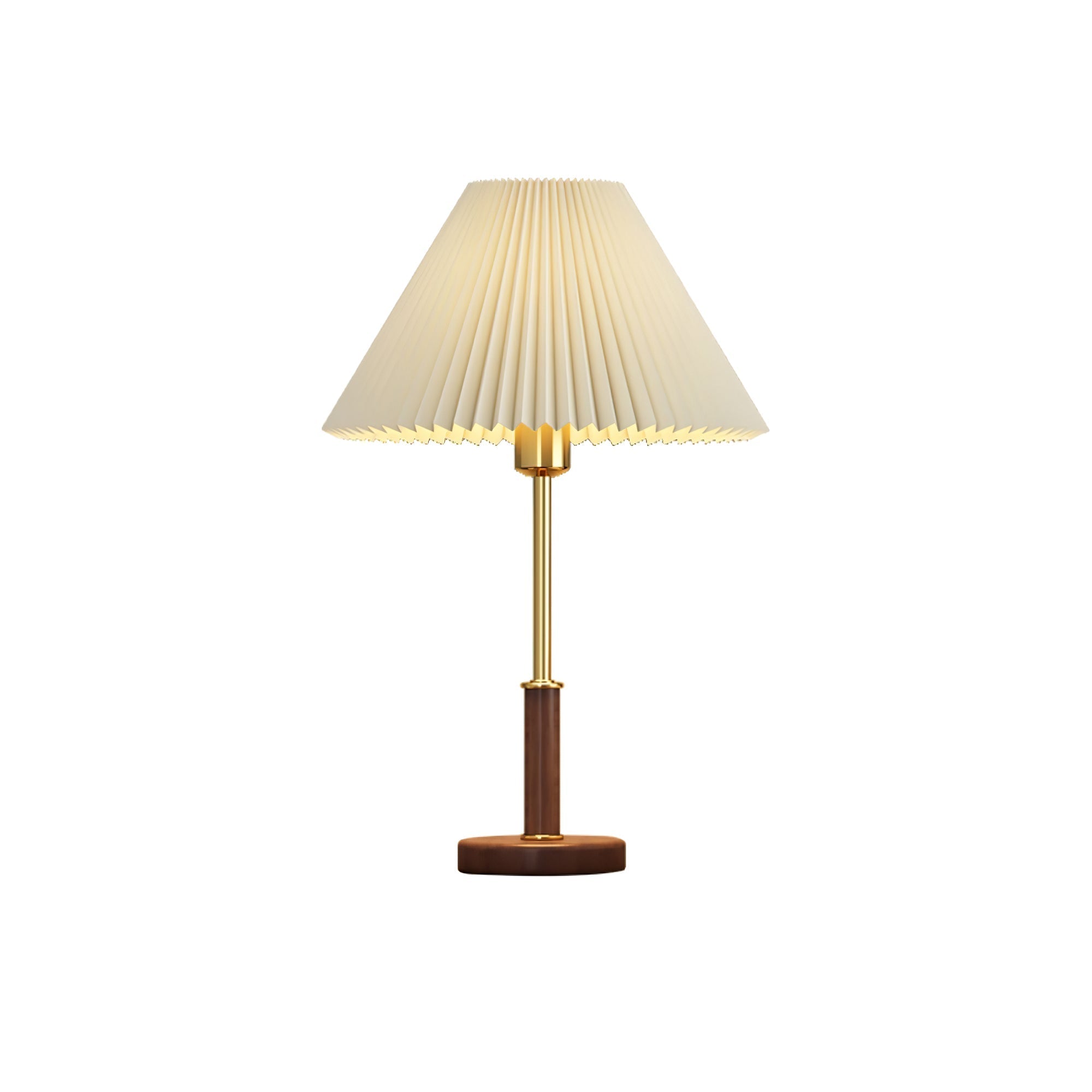 Fiora Pleated Walnut Table Lamp-Neutral Decor