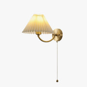 Dovrin Elegance Pleated Brass Fabric Wall Lamp-Neutral Decor