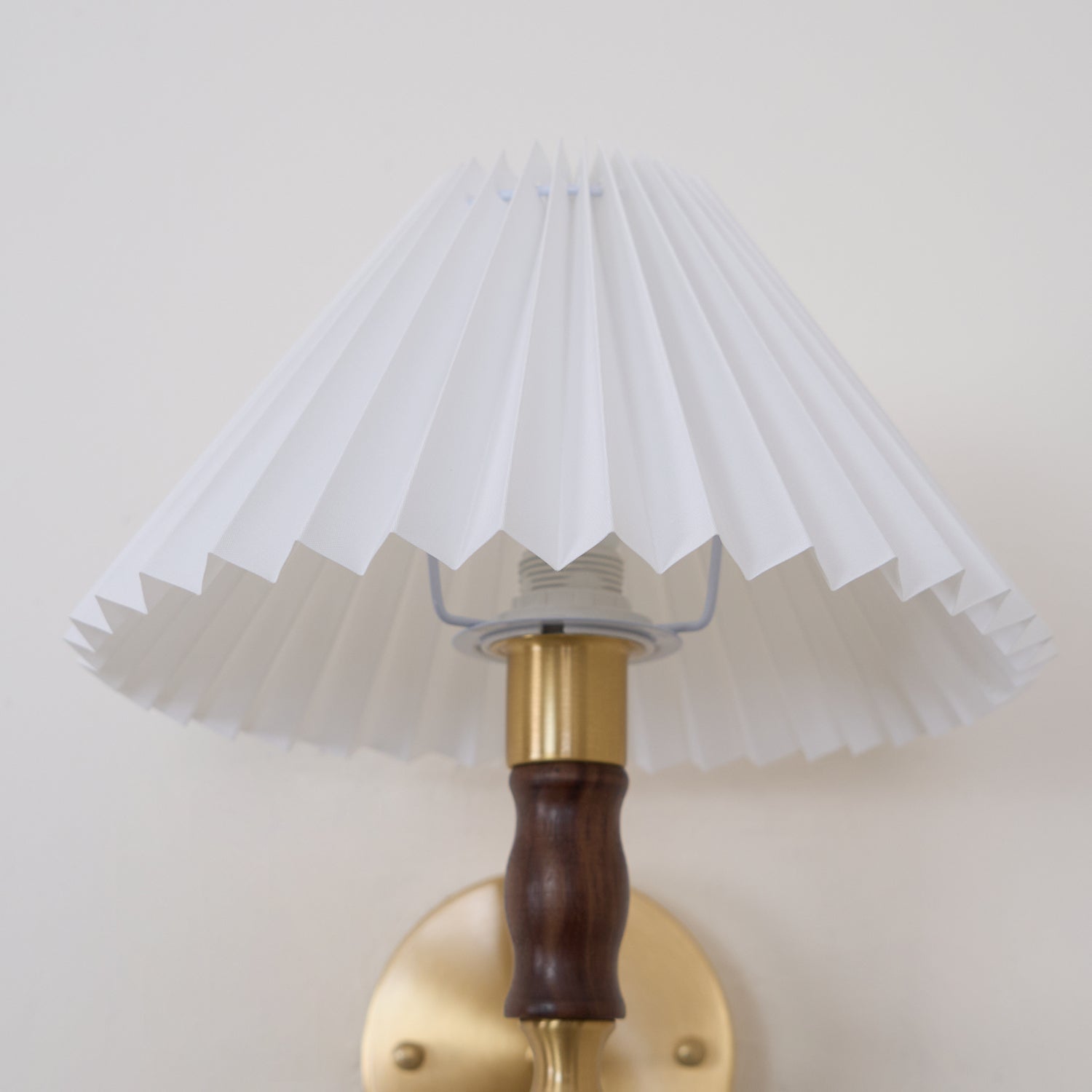 Liroxen Vintage Industrial Pleated Walnut Fabric Wall Light-Neutral Decor