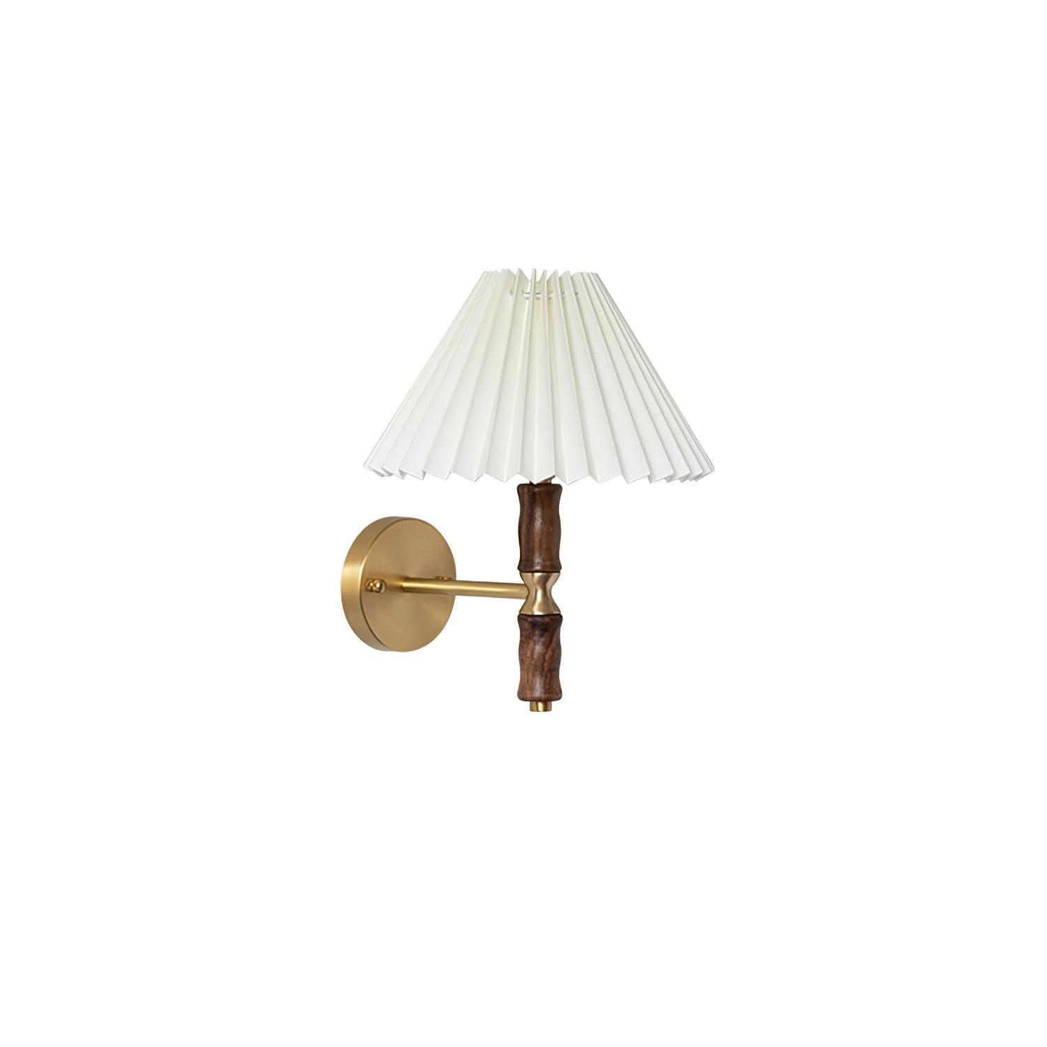 Liroxen Vintage Industrial Pleated Walnut Fabric Wall Light-Neutral Decor