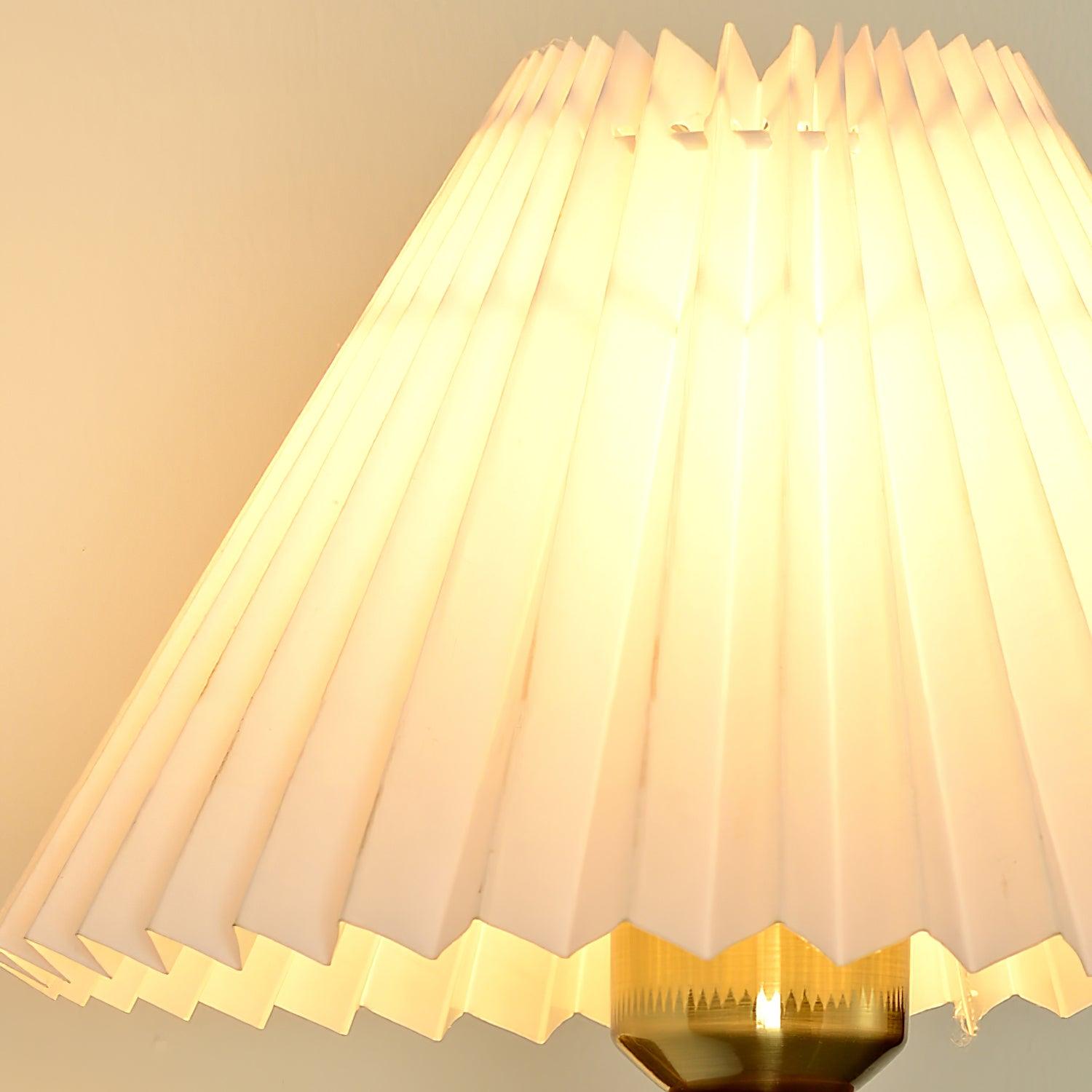 Liroxen Vintage Industrial Pleated Walnut Fabric Wall Light-Neutral Decor