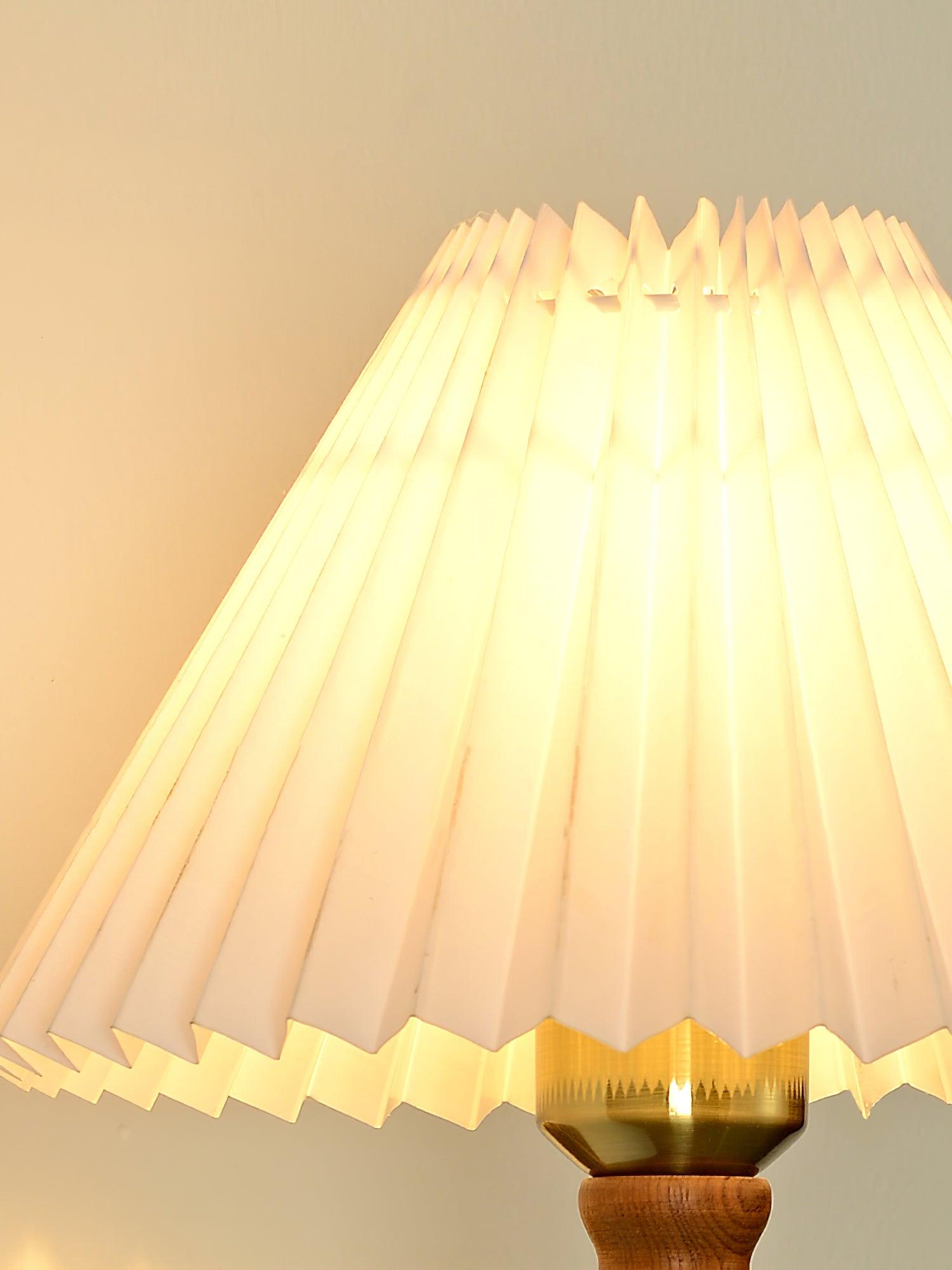 Liroxen Vintage Industrial Pleated Walnut Fabric Wall Light-Neutral Decor