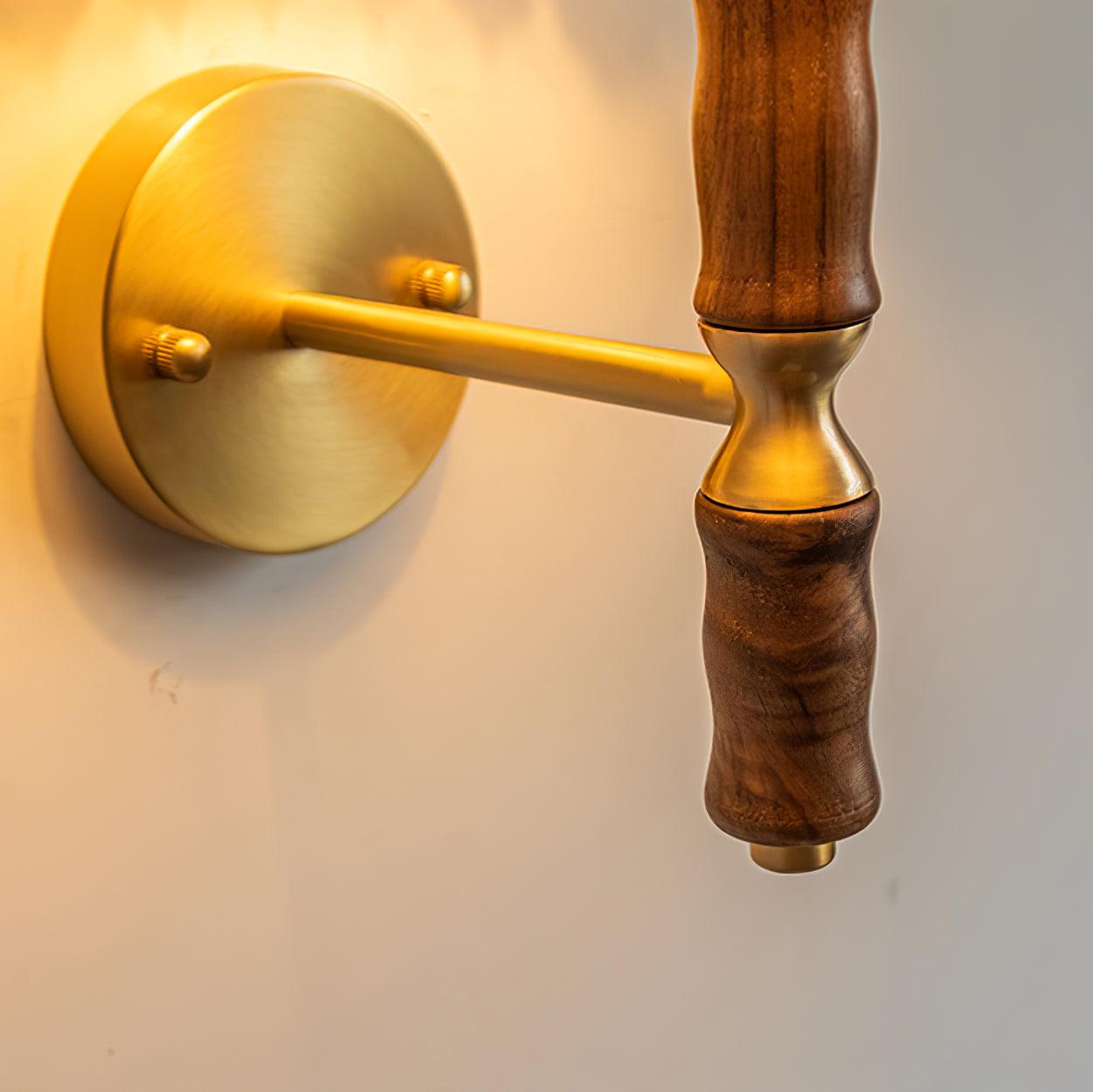 Liroxen Vintage Industrial Pleated Walnut Fabric Wall Light-Neutral Decor