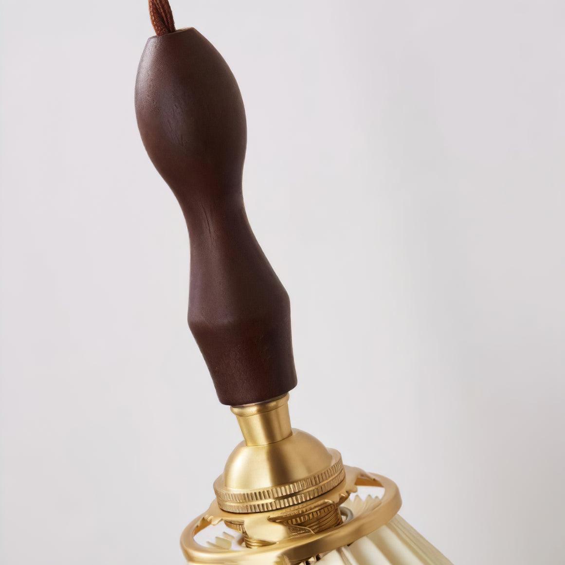 Mordan Premium Elegance Pleated Walnut Wooden Wall Lamp-Neutral Decor